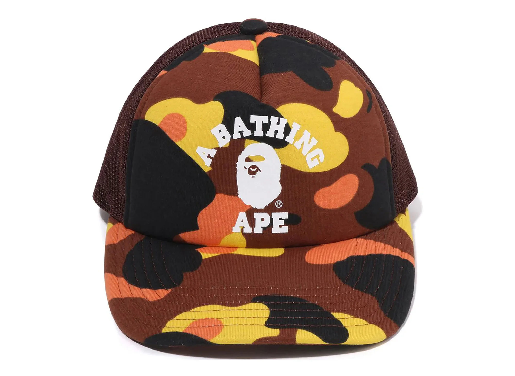 A Bathing Ape 1st Camo College Mesh Cap in Orange - Image 2