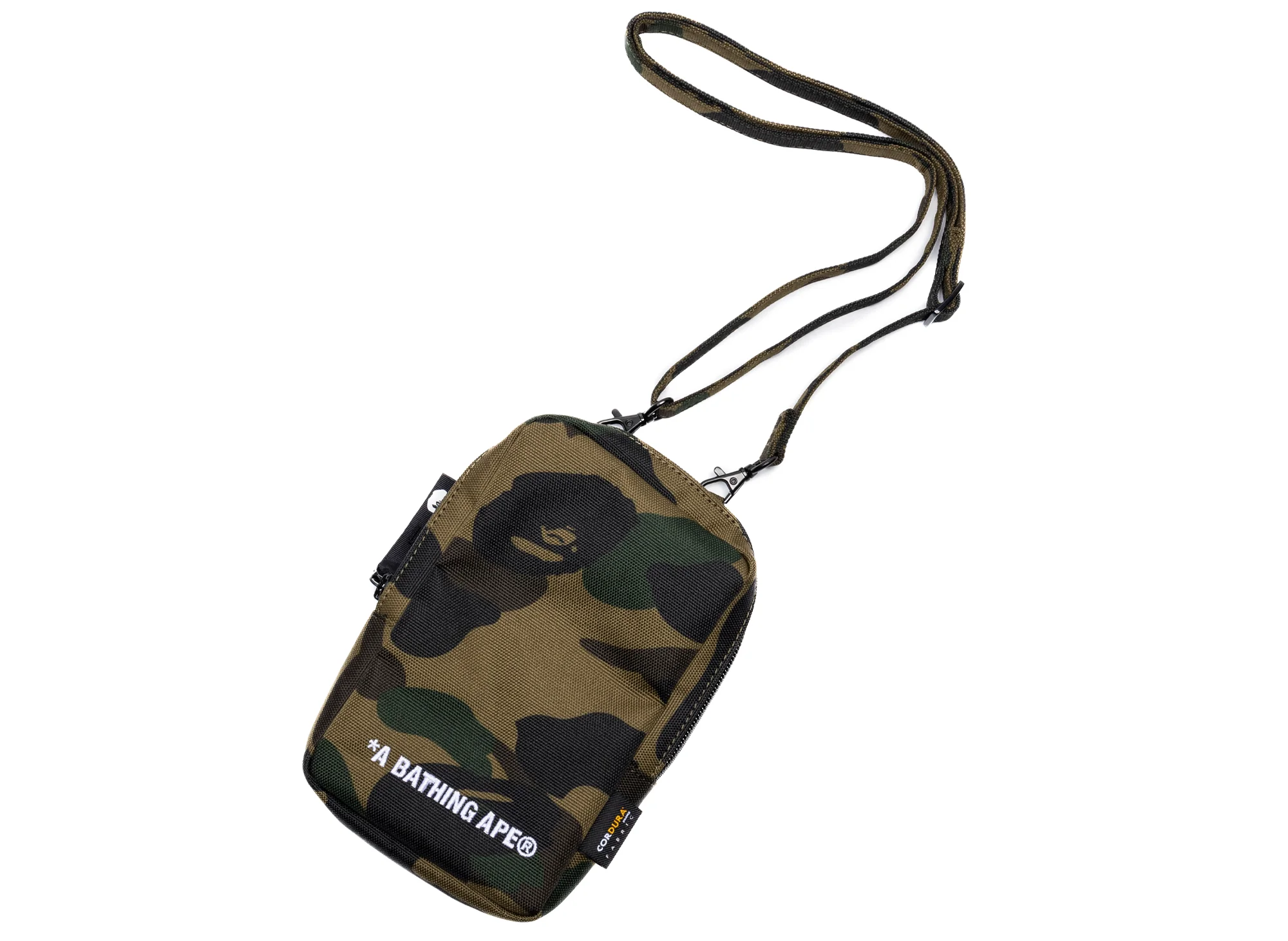 A Bathing Ape 1st Camo Cordura Phone Shoulder Bag in Green - Image 3