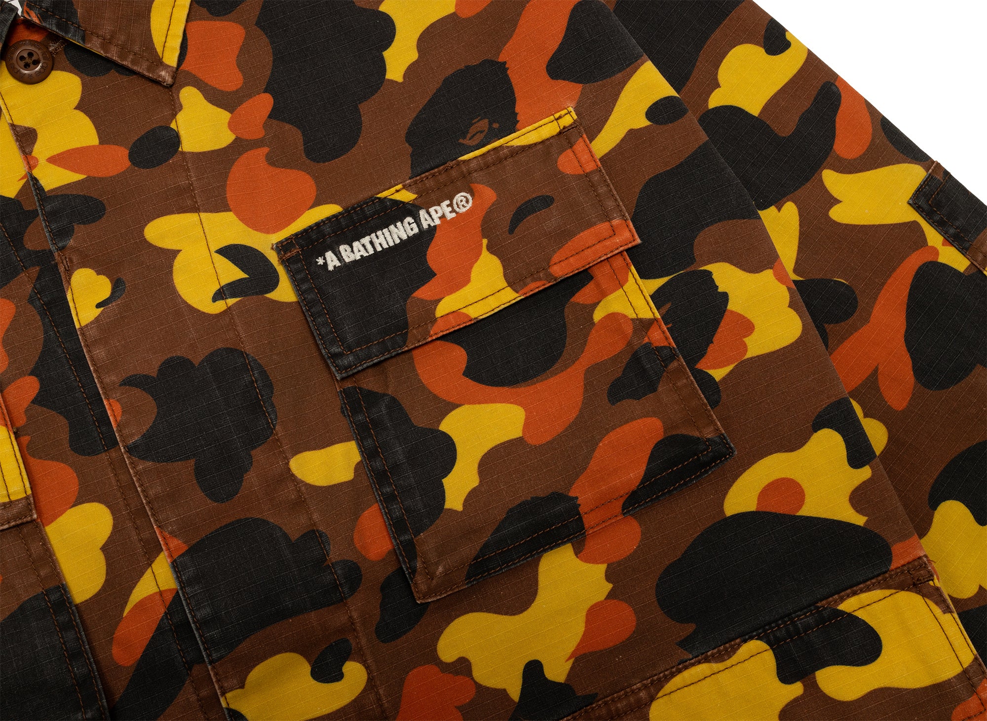 A Bathing Ape 1st Camo Heavy Washed Multi Pocket Cargo LS Shirt - Image 2