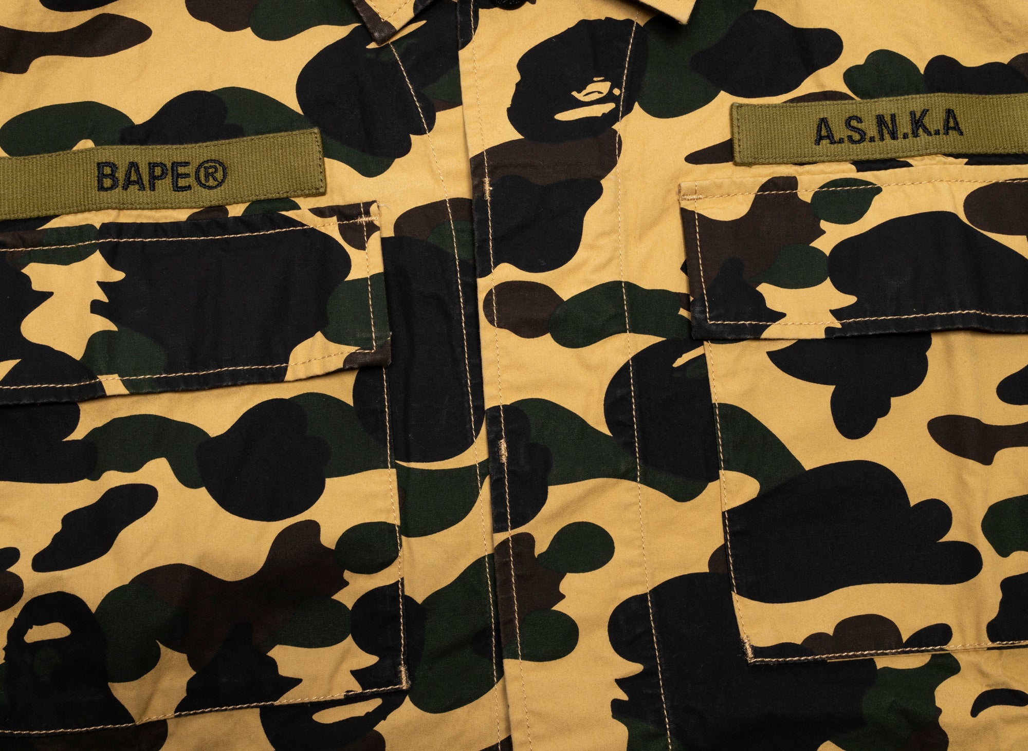A Bathing Ape 1st Camo Military Shirt in Yellow - Image 2