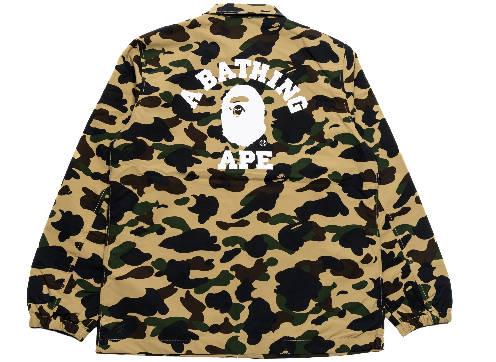 A Bathing Ape 1st Camo Nylon Tussah Coach Jacket in Yellow - Image 2