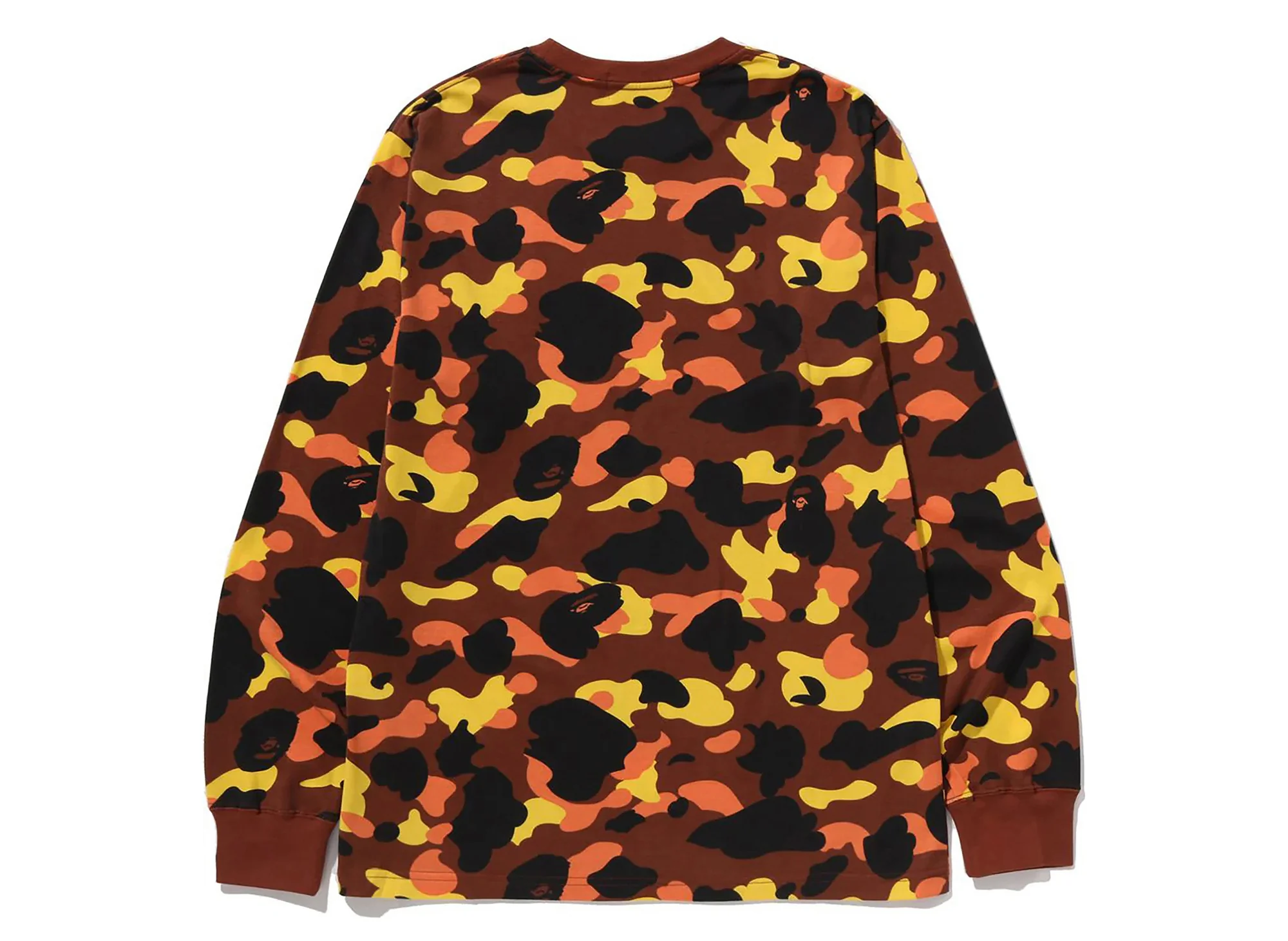 A Bathing Ape 1st Camo One Point LS Tee in Orange - Image 2