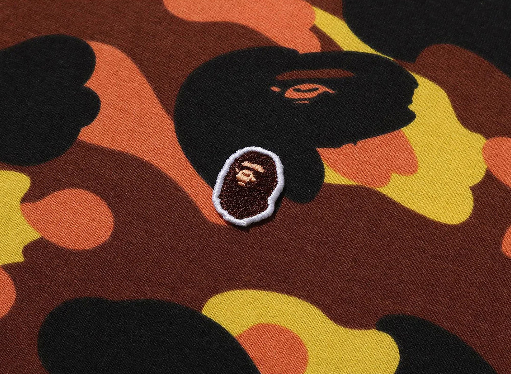A Bathing Ape 1st Camo One Point LS Tee in Orange - Image 3