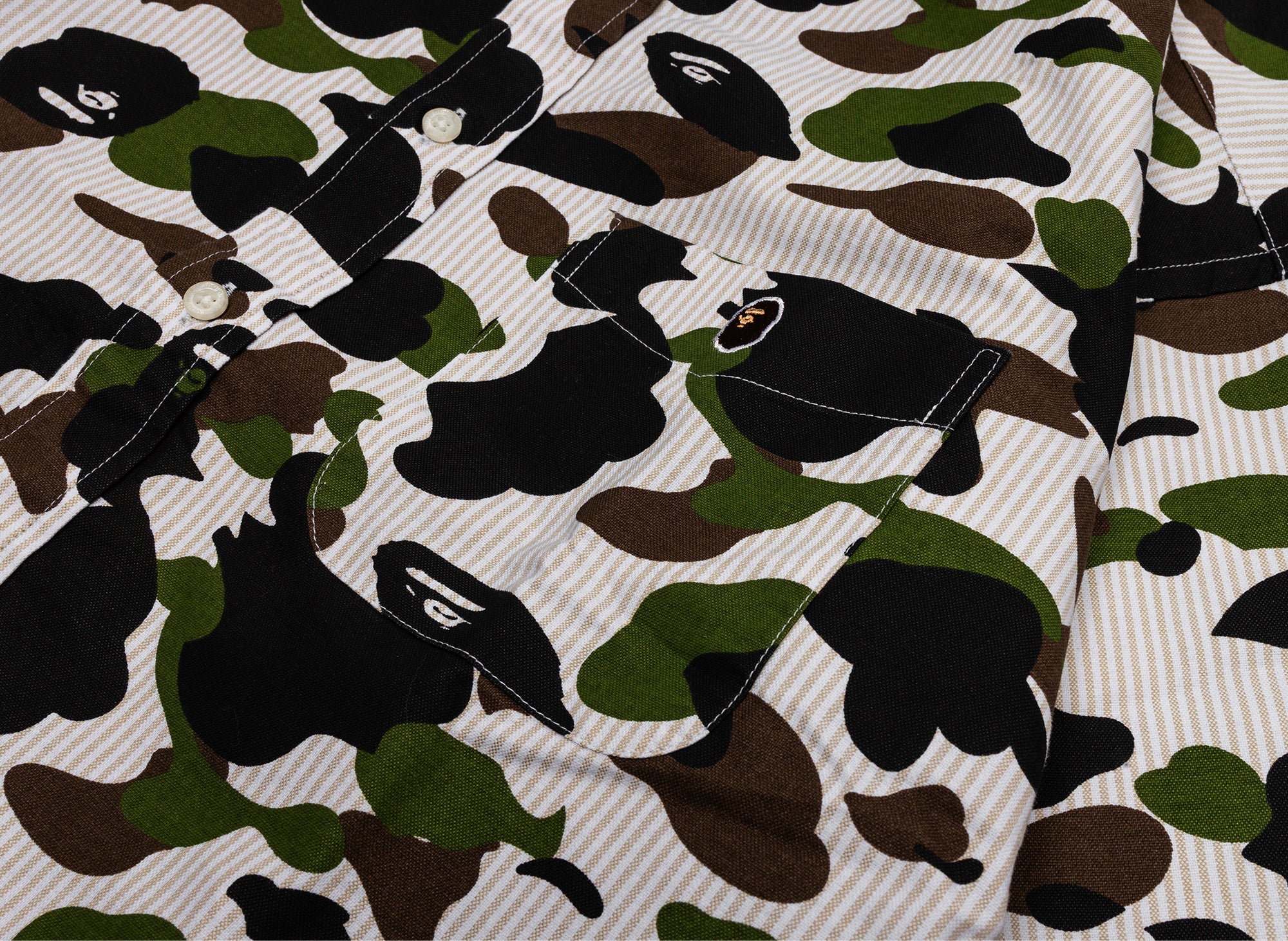 A Bathing Ape 1st Camo Stripe Relaxed Fit L/S Shirt - Image 2