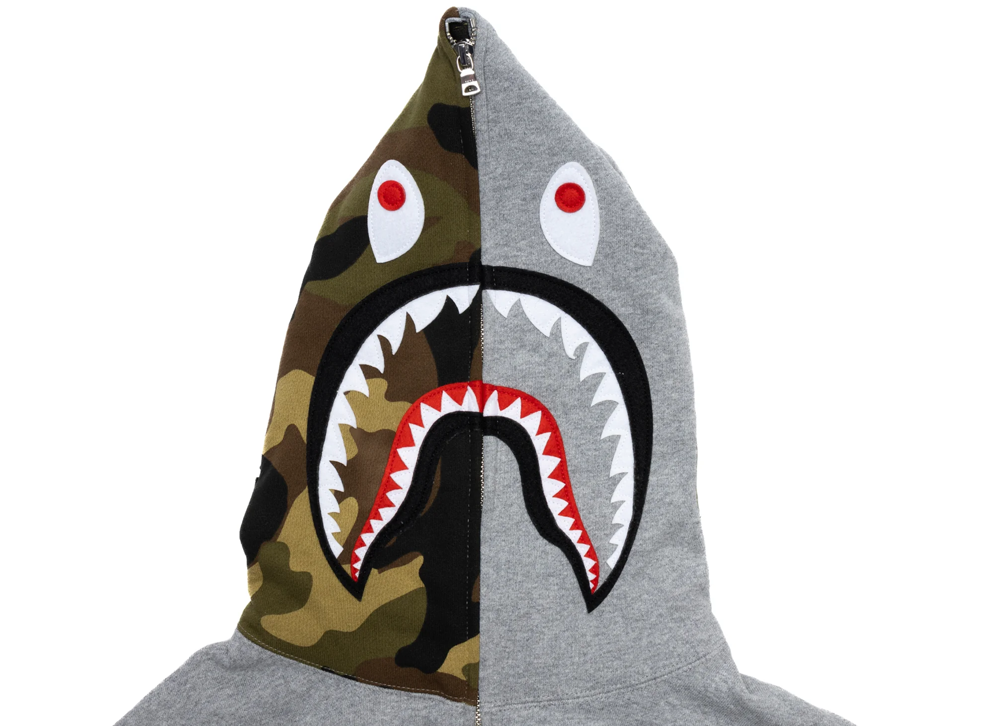 A Bathing Ape 1st Shark Full Zip Hoodie in Grey - Image 2