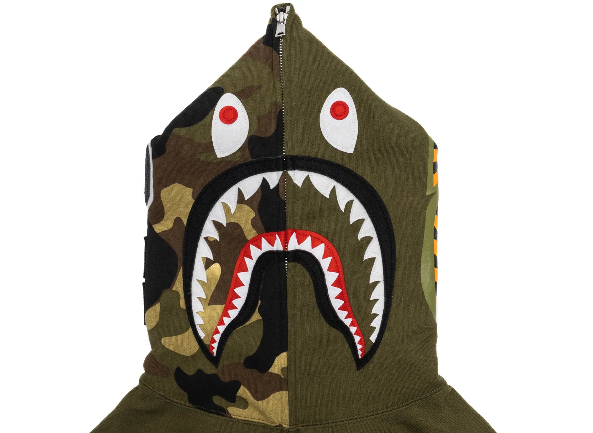 A Bathing Ape 1st Shark Full Zip Hoodie in Olive - Image 2