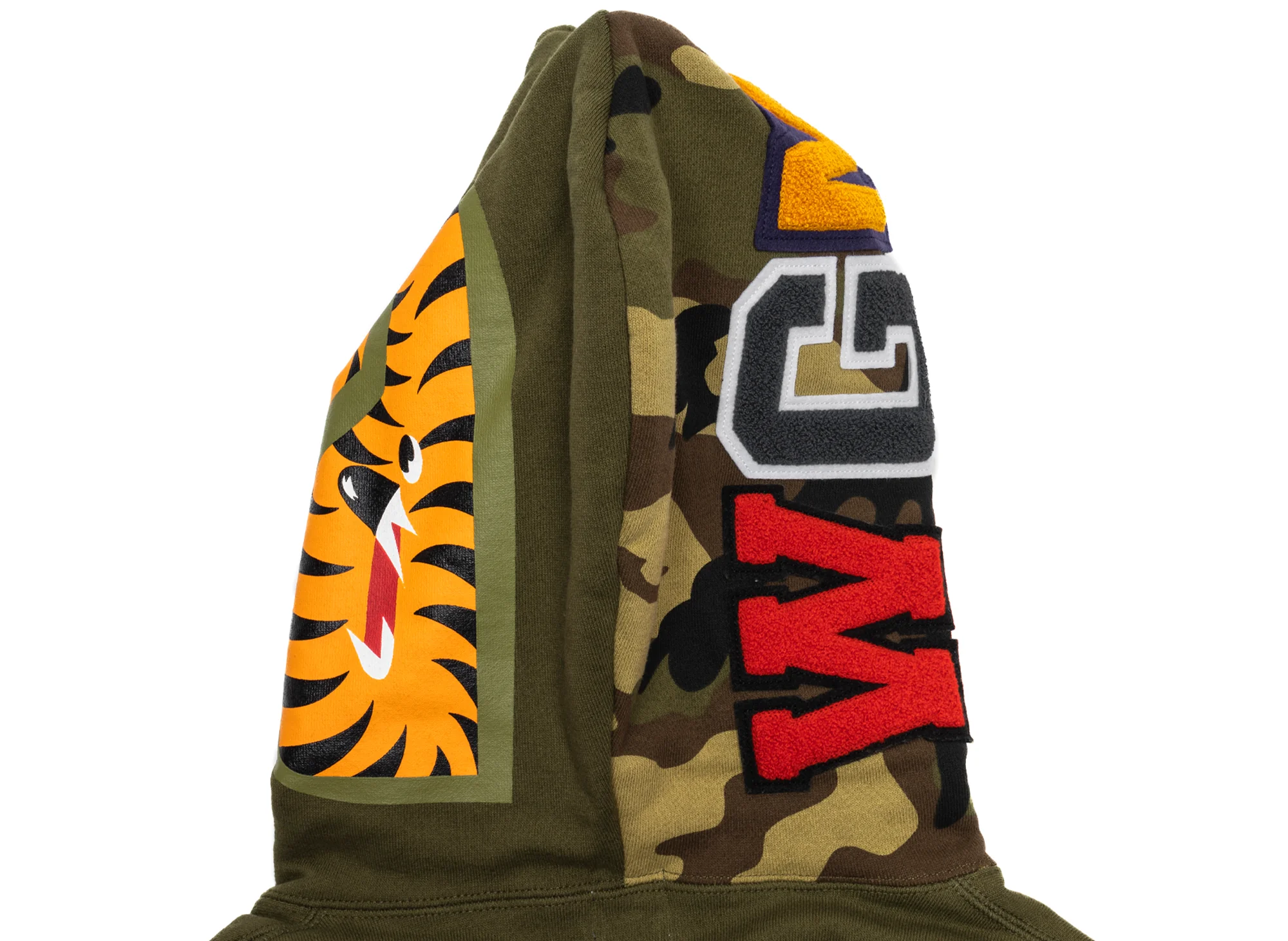 A Bathing Ape 1st Shark Full Zip Hoodie in Olive - Image 3