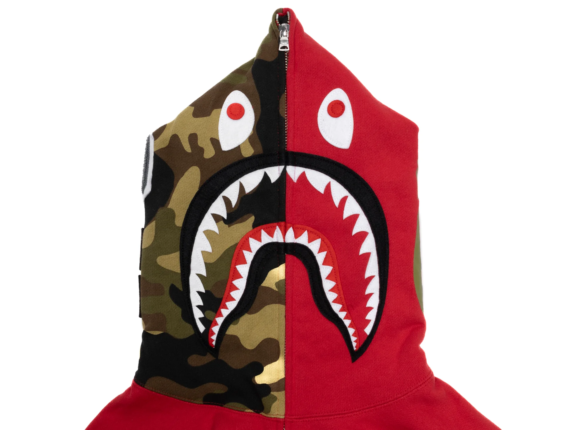 A Bathing Ape 1st Shark Full Zip Hoodie in Red - Image 2