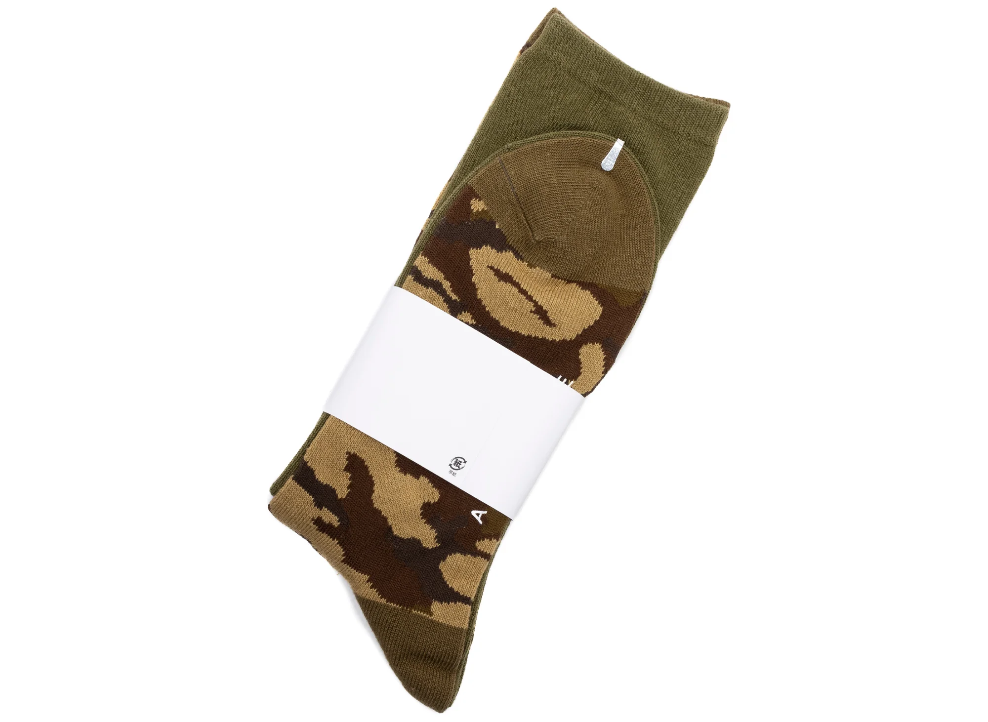 A Bathing Ape 1st Shark Socks in Olive - Image 2