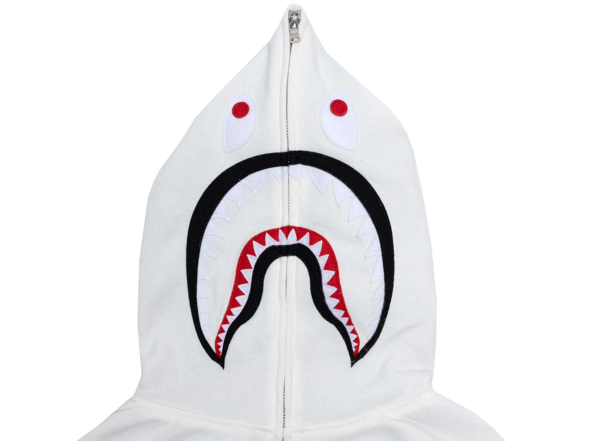 A Bathing Ape 2nd Shark Full Zip Hoodie in White - Image 2