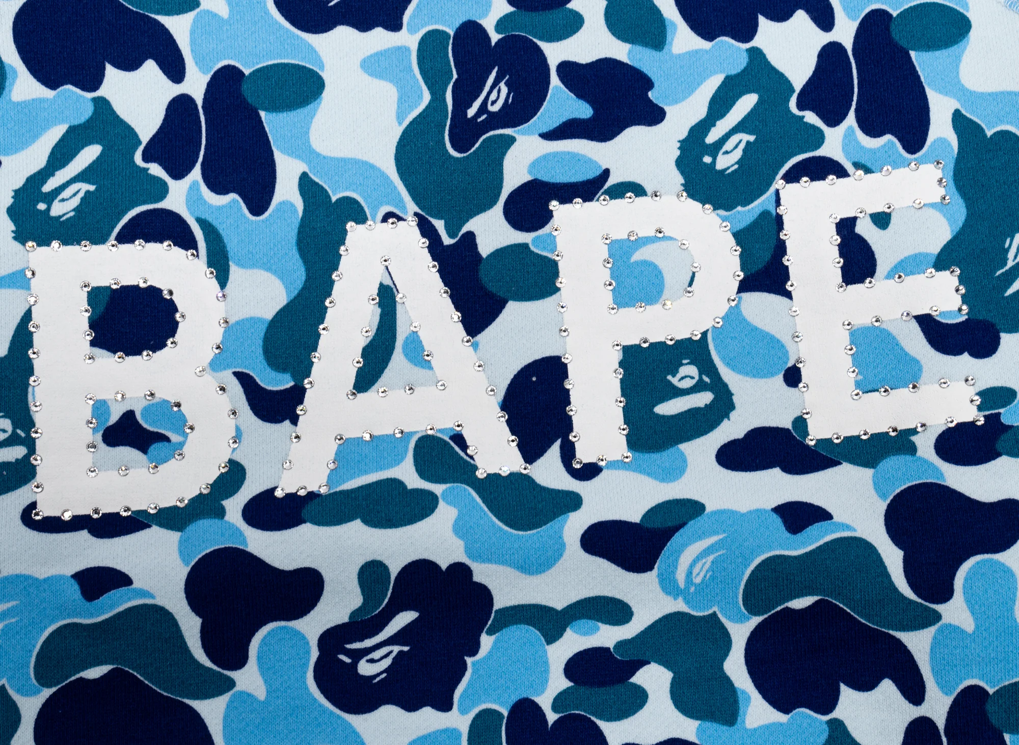 A Bathing Ape ABC Camo Crystal Stone Crewneck in Blue - Image 2