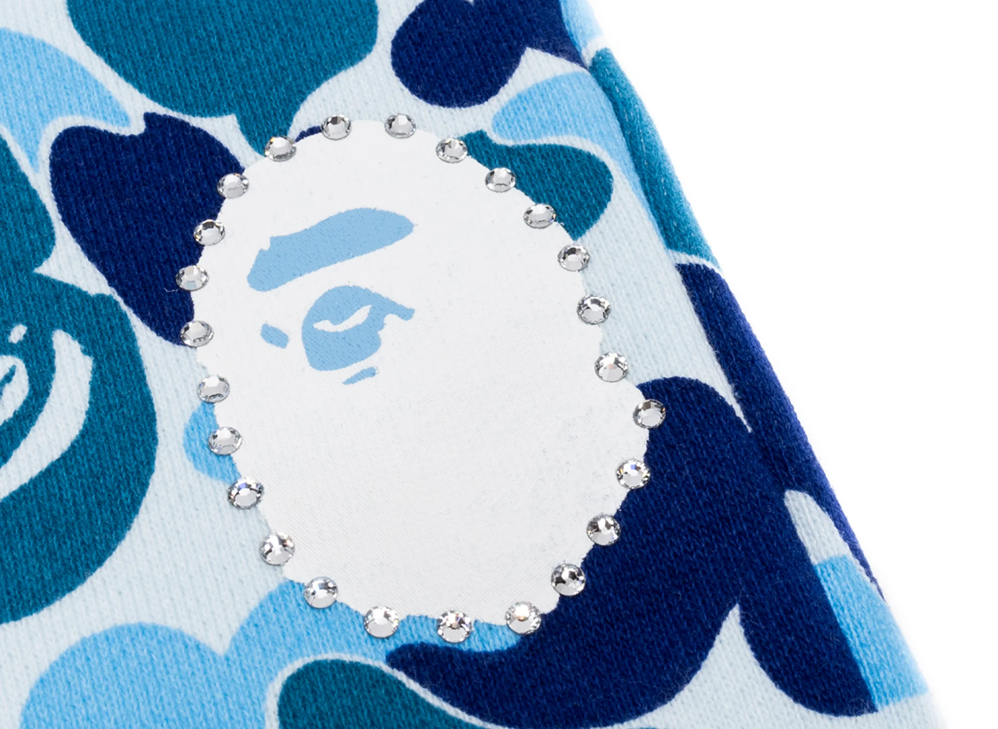 A Bathing Ape ABC Camo Crystal Stone Sweatpants in Blue - Image 2