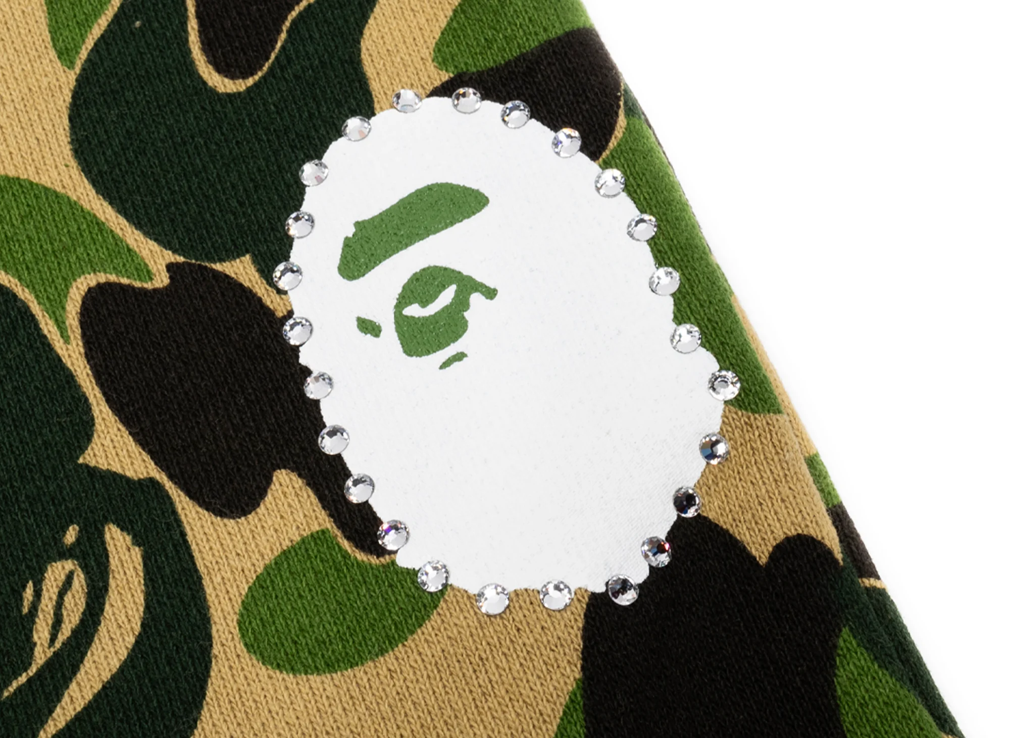 A Bathing Ape ABC Camo Crystal Stone Sweatpants in Green - Image 2