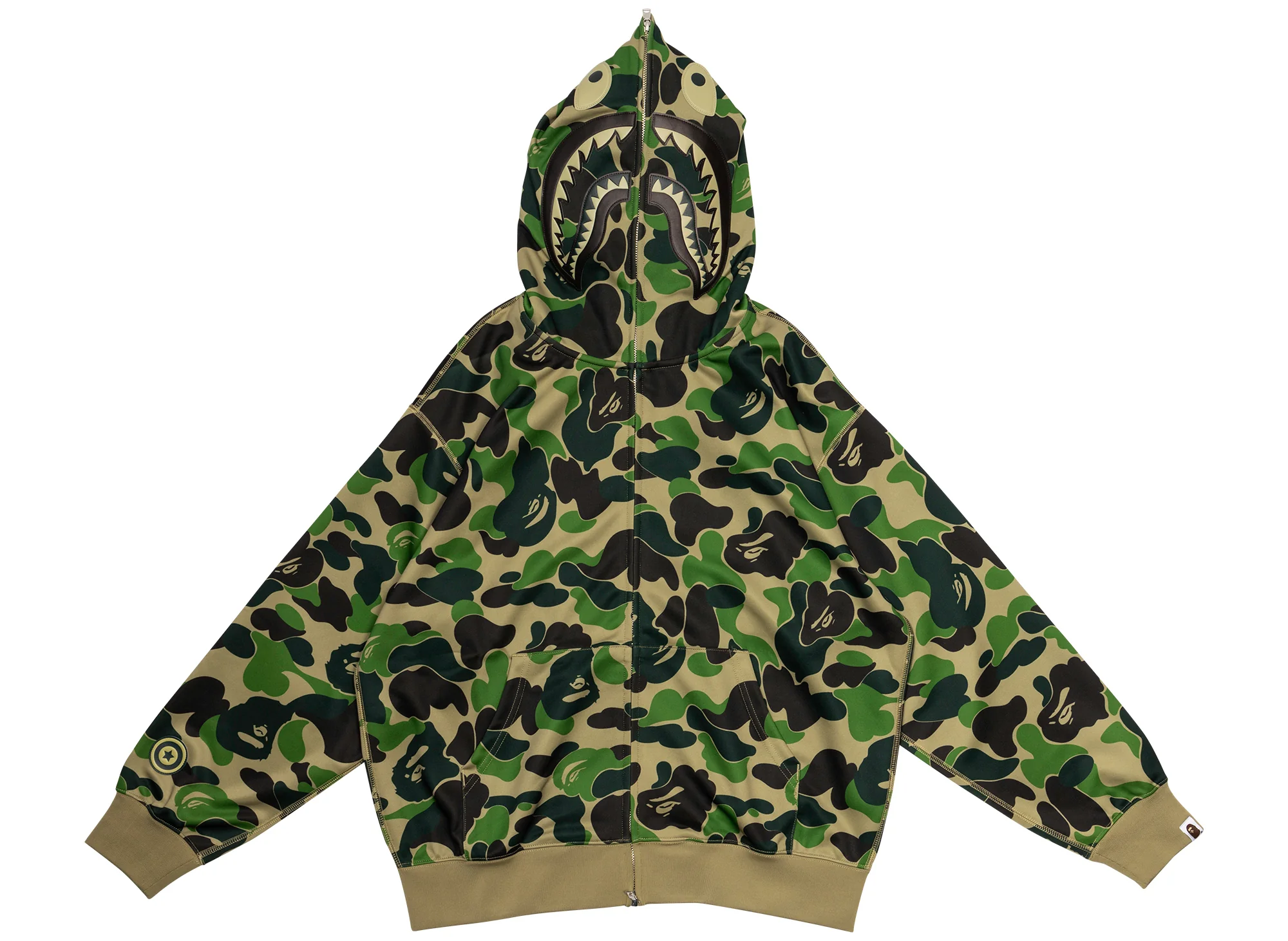 A Bathing Ape ABC Camo Rayon Relaxed Fit Shark Full Zip Hoodie - Image 2