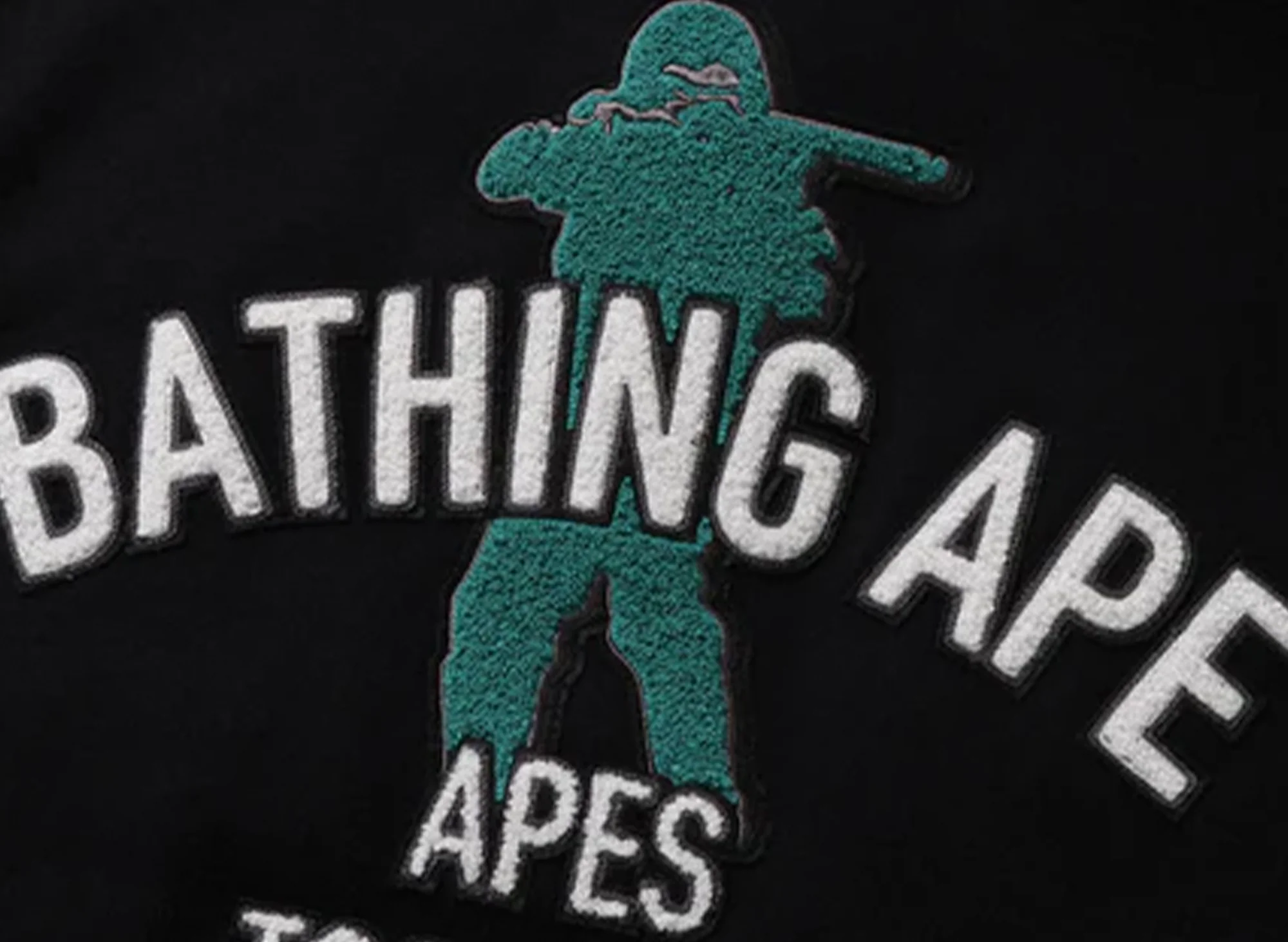 A Bathing Ape Bape Varsity Jacket in Black - Image 4
