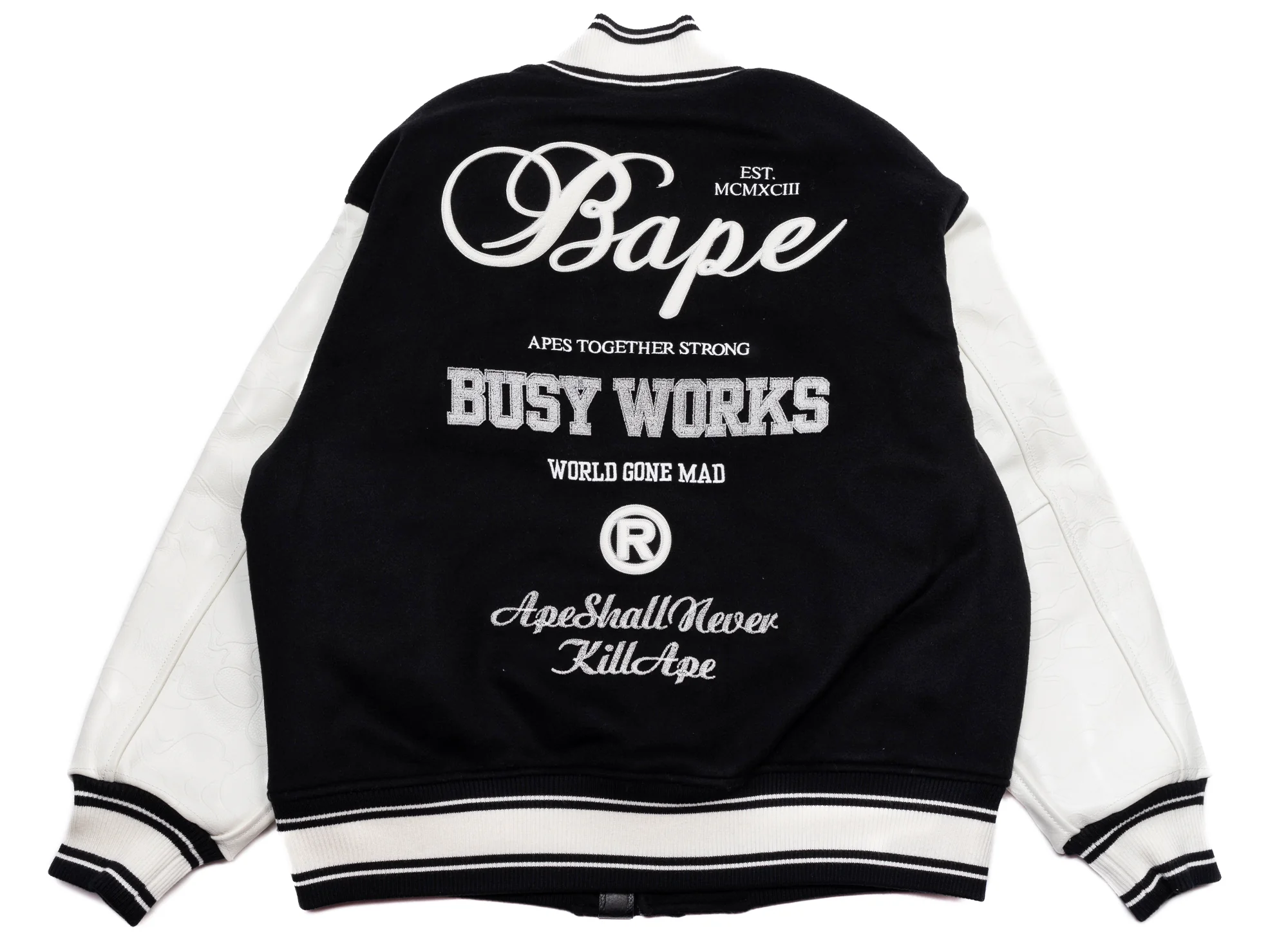 A Bathing Ape Bape Varsity Jacket in Black - Image 3