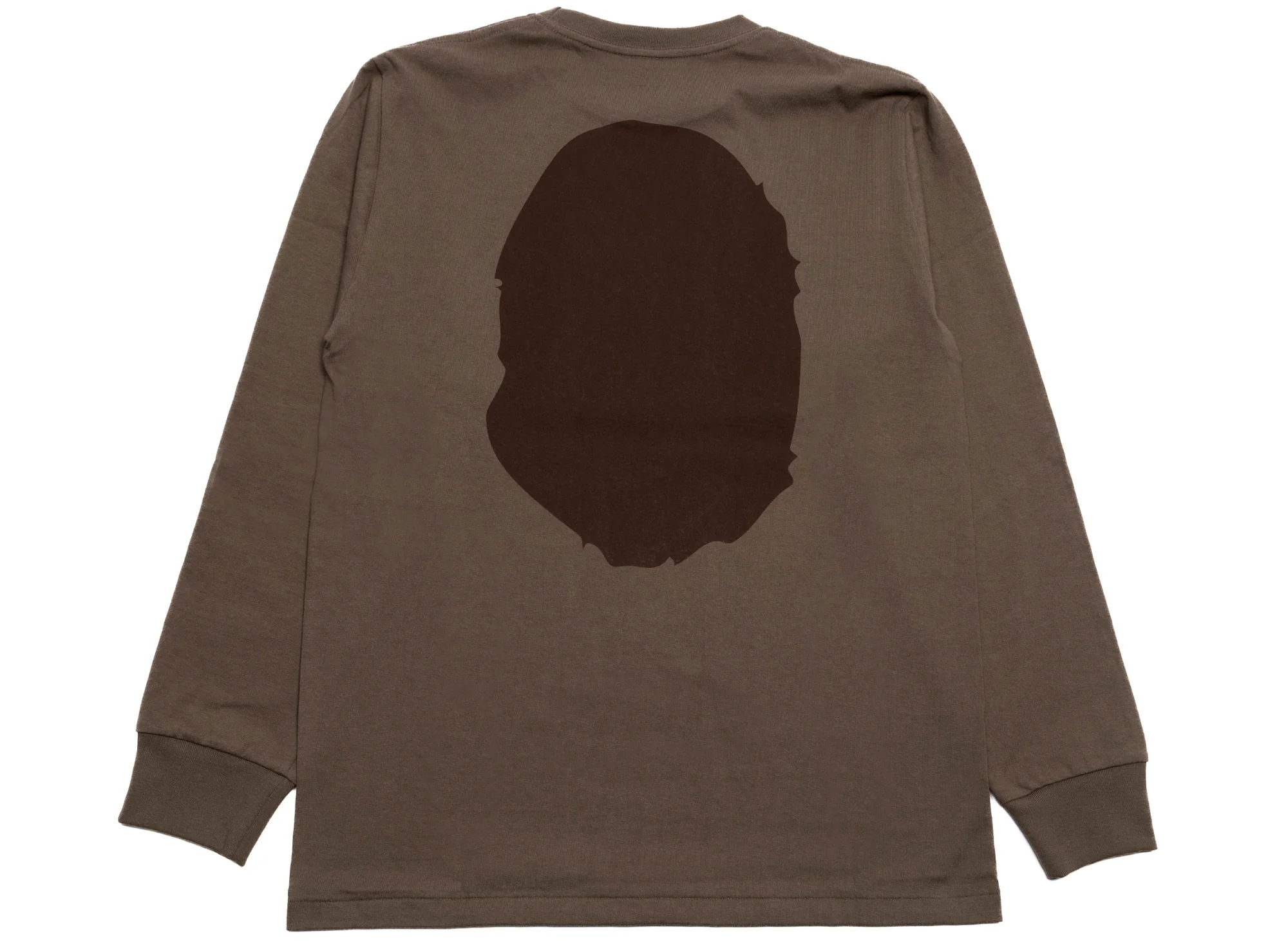 A Bathing Ape Big Ape Head L/S Tee in Brown - Image 2