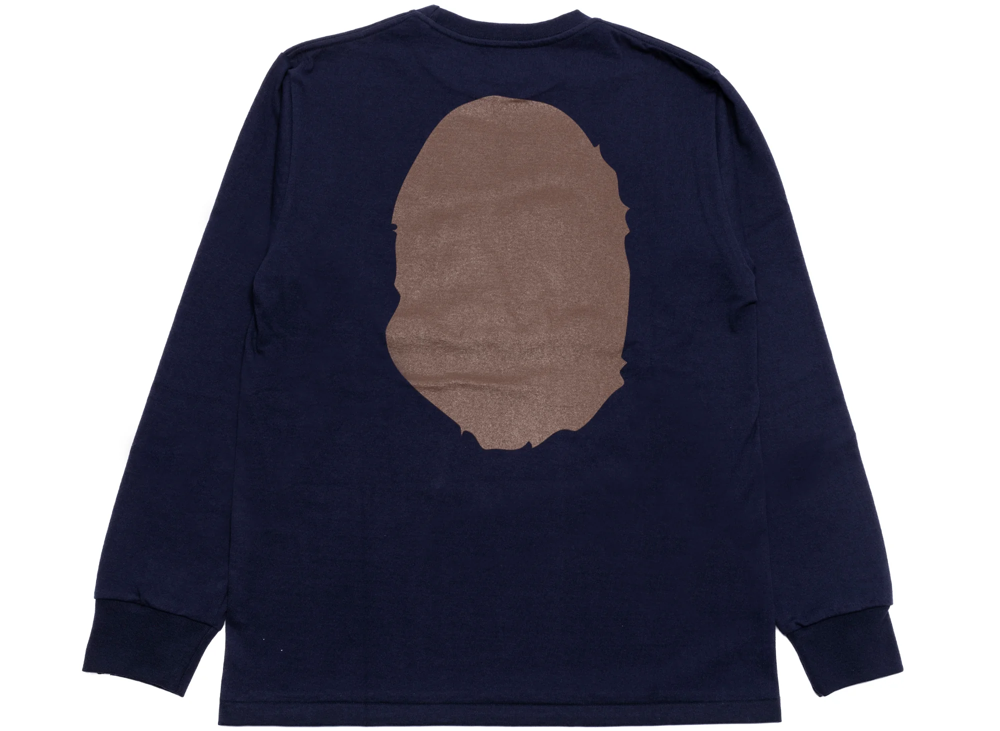 A Bathing Ape Big Ape Head L/S Tee in Navy - Image 2