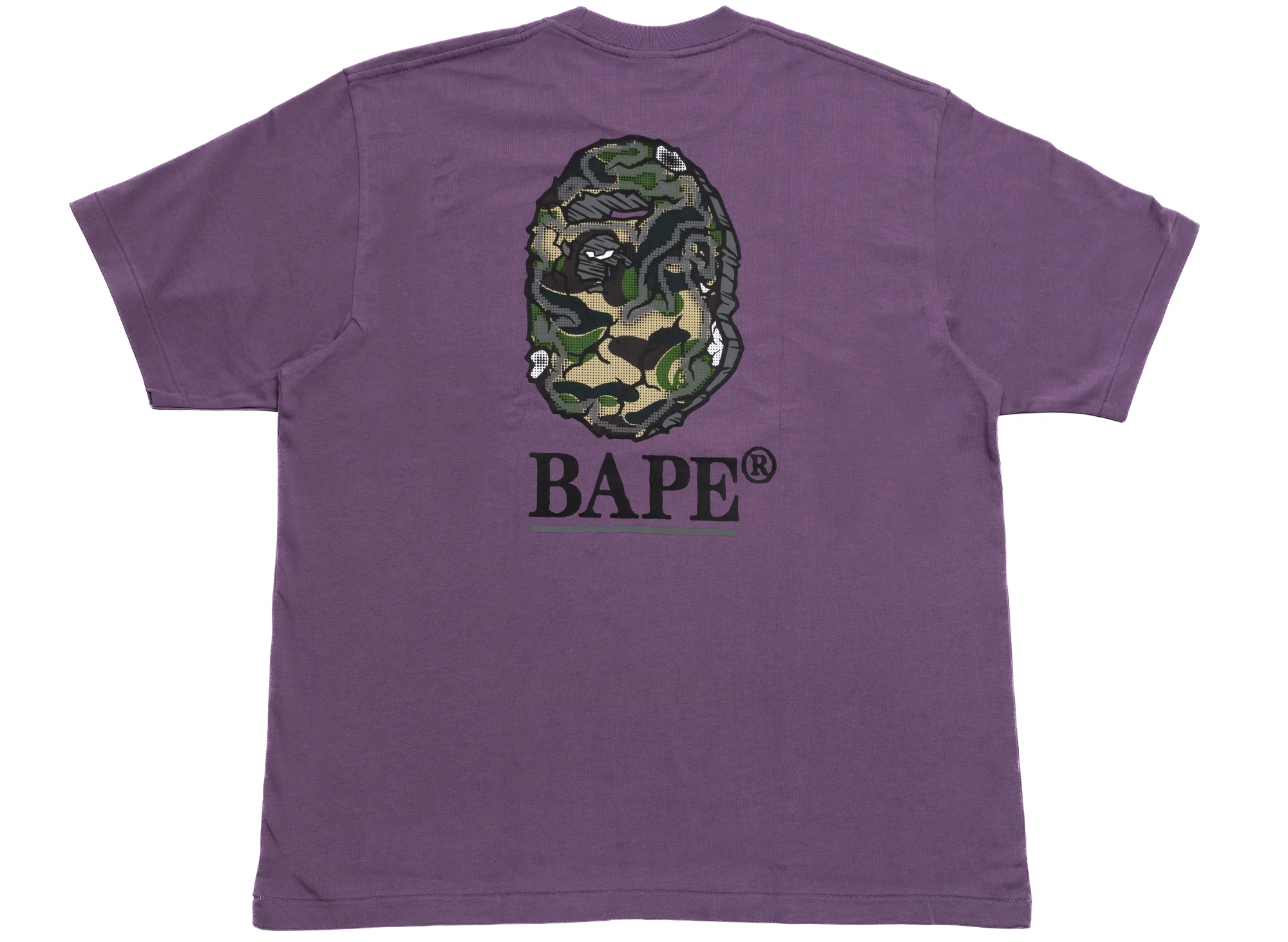 A Bathing Ape Camo Stone Ape Head Relaxed Fit Tee in Purple - Image 2