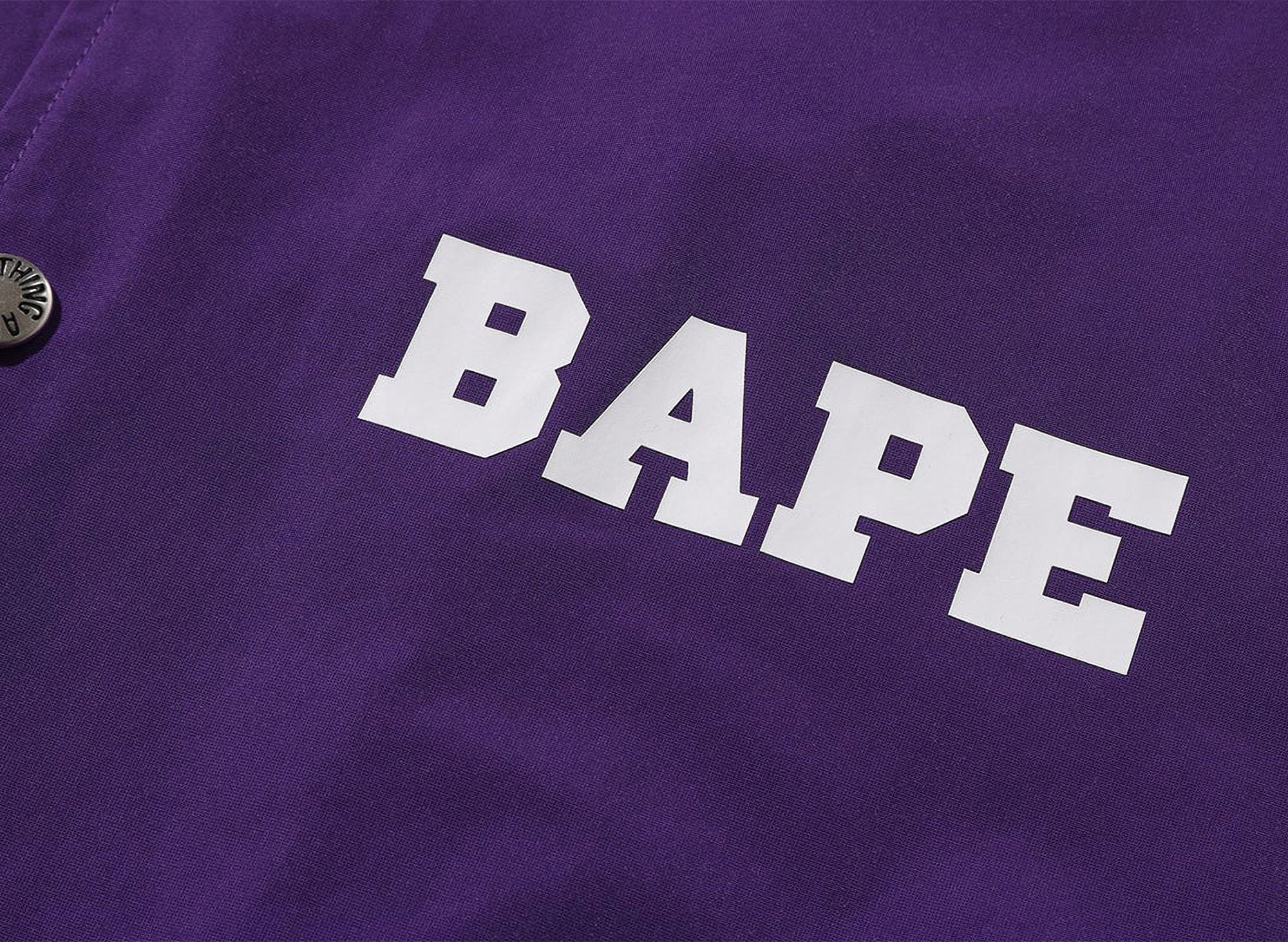 A Bathing Ape College Coach Jacket in Purple - Image 3