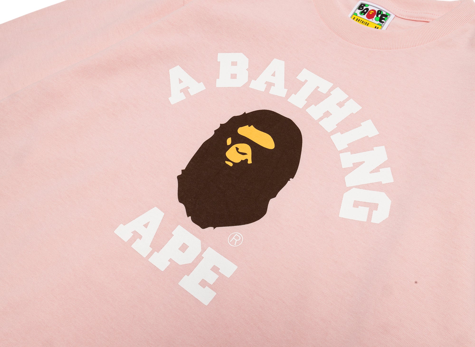 A Bathing Ape College L/S Tee in Pink - Image 2