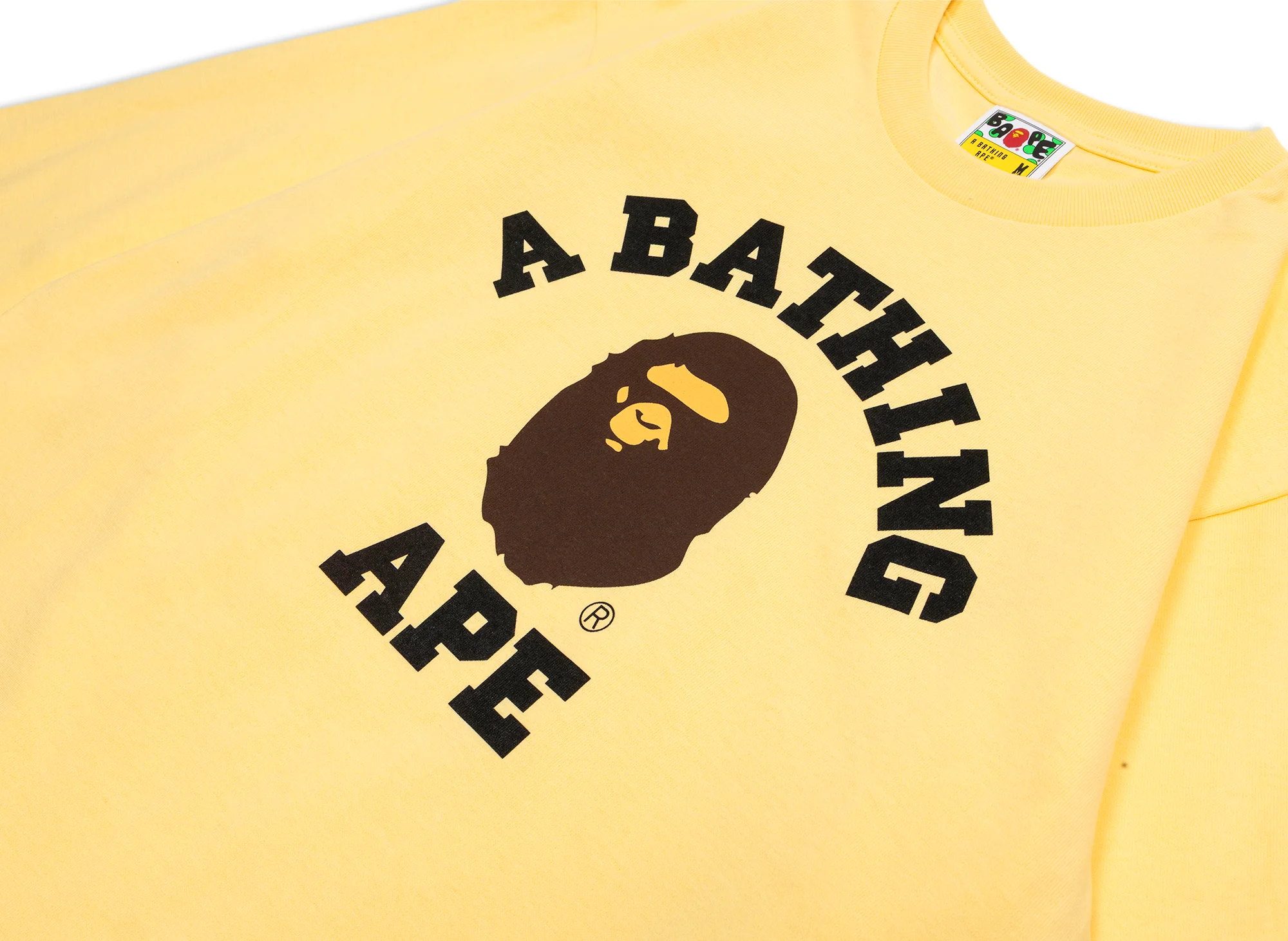 A Bathing Ape College L/S Tee in Yellow - Image 2
