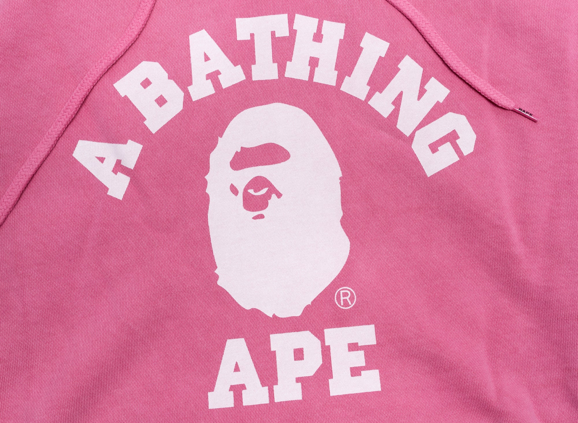 A Bathing Ape College Overdye Pullover Hoodie in Pink - Image 2