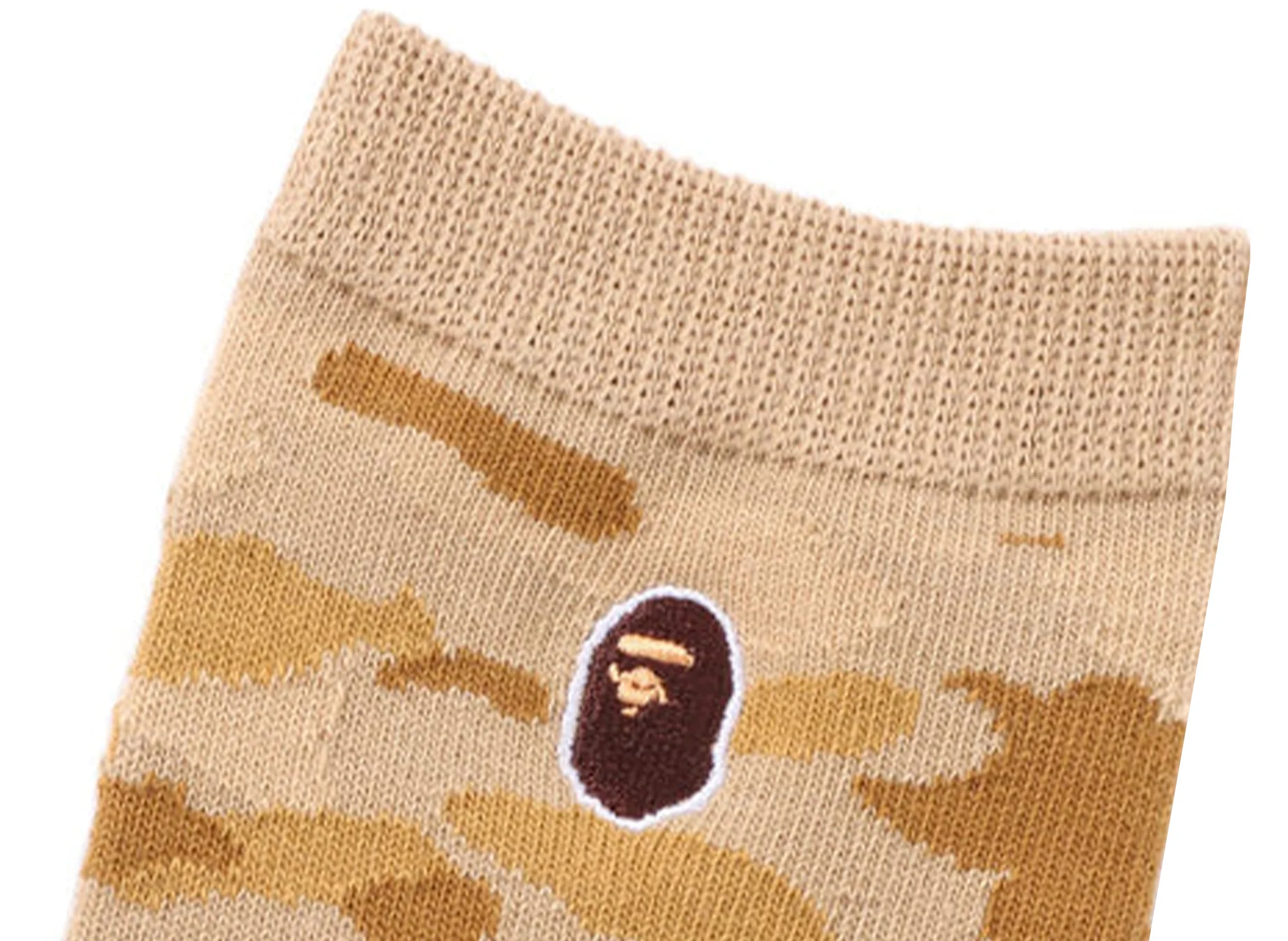 A Bathing Ape Color Camo Ape Head One Point Socks in Yellow - Image 2