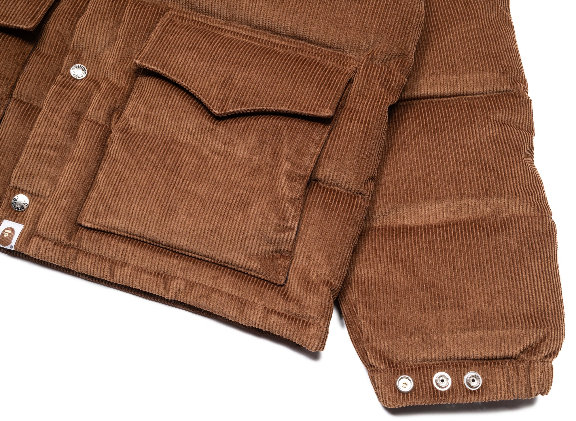 A Bathing Ape Corduroy Classic Down Jacket in Brown - Image 2