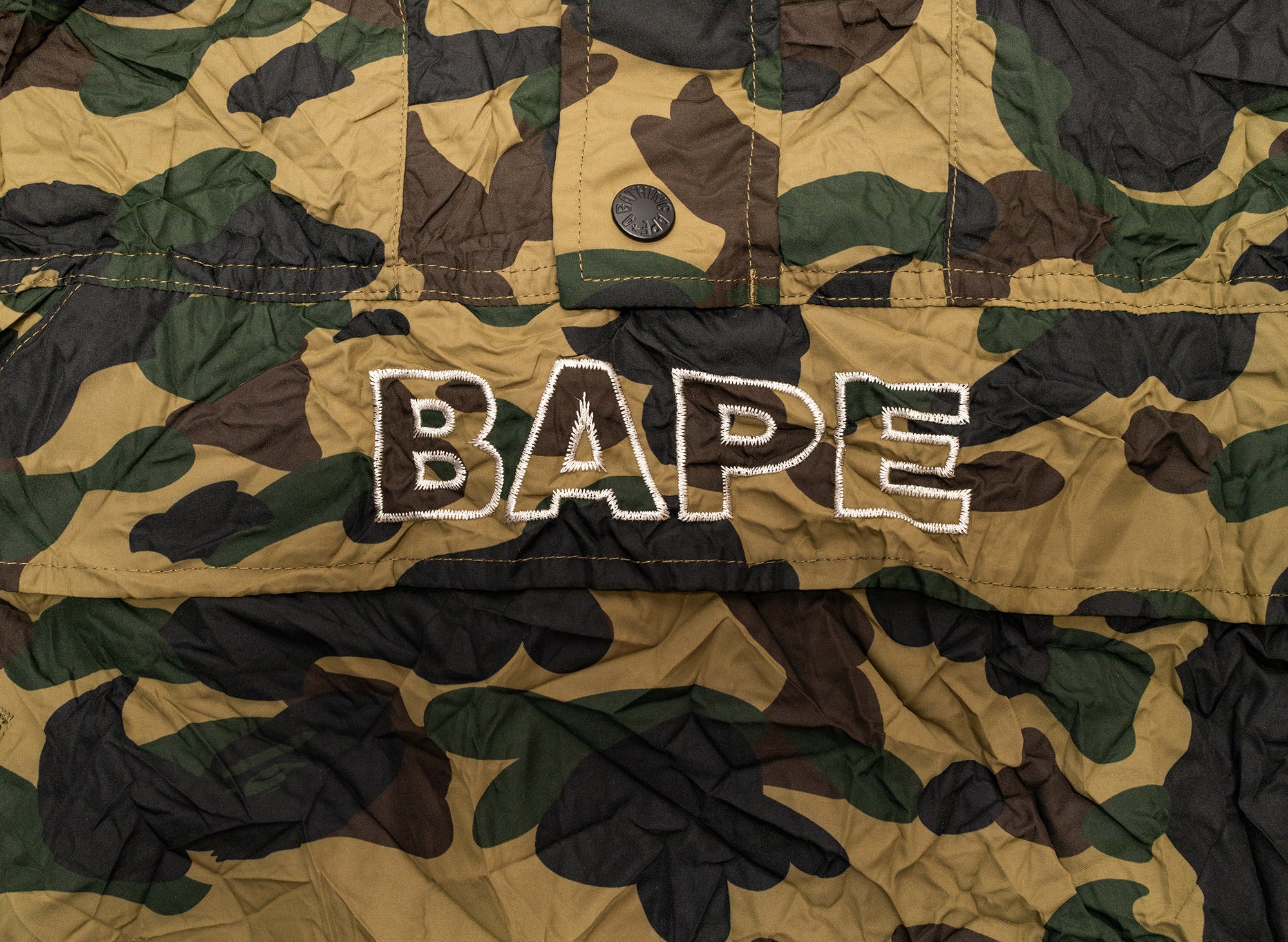 A Bathing Ape Crinkle Effect 1st Camo Half Zip Hoodie - Image 3