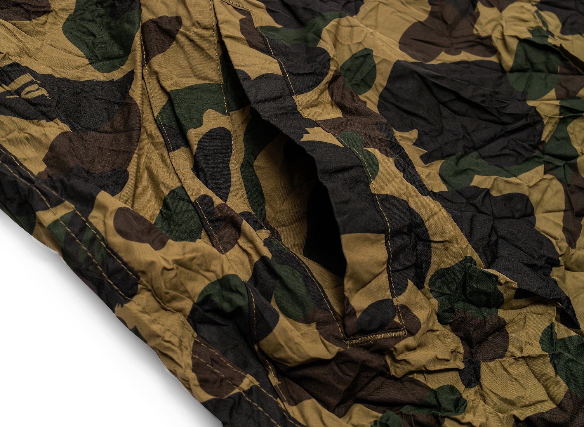 A Bathing Ape Crinkle Effect 1st Camo Half Zip Hoodie - Image 4