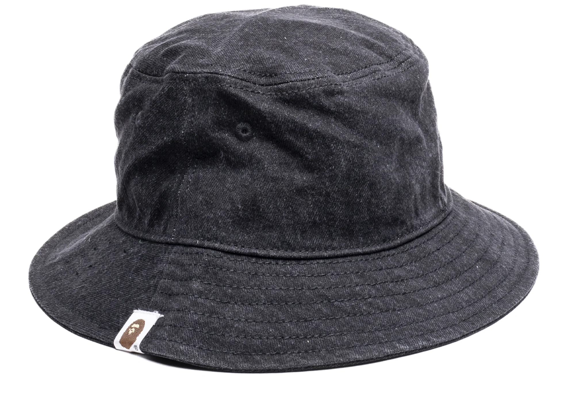 A Bathing Ape Denim Bucket black Hat - Image 2