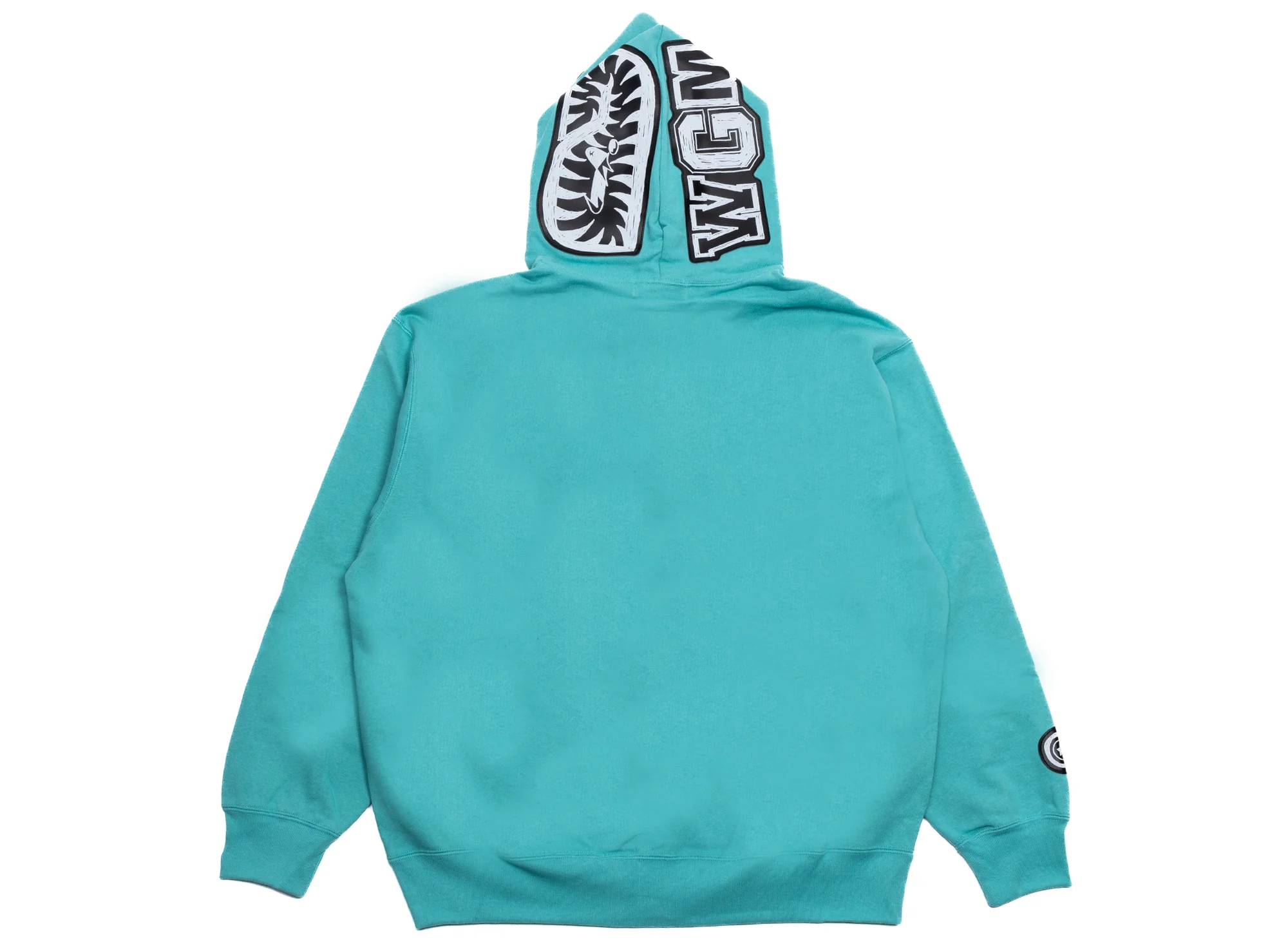 A Bathing Ape Hand Drawn Face Relaxed Fit Shark Full Zip Hoodie in Sax - Image 2