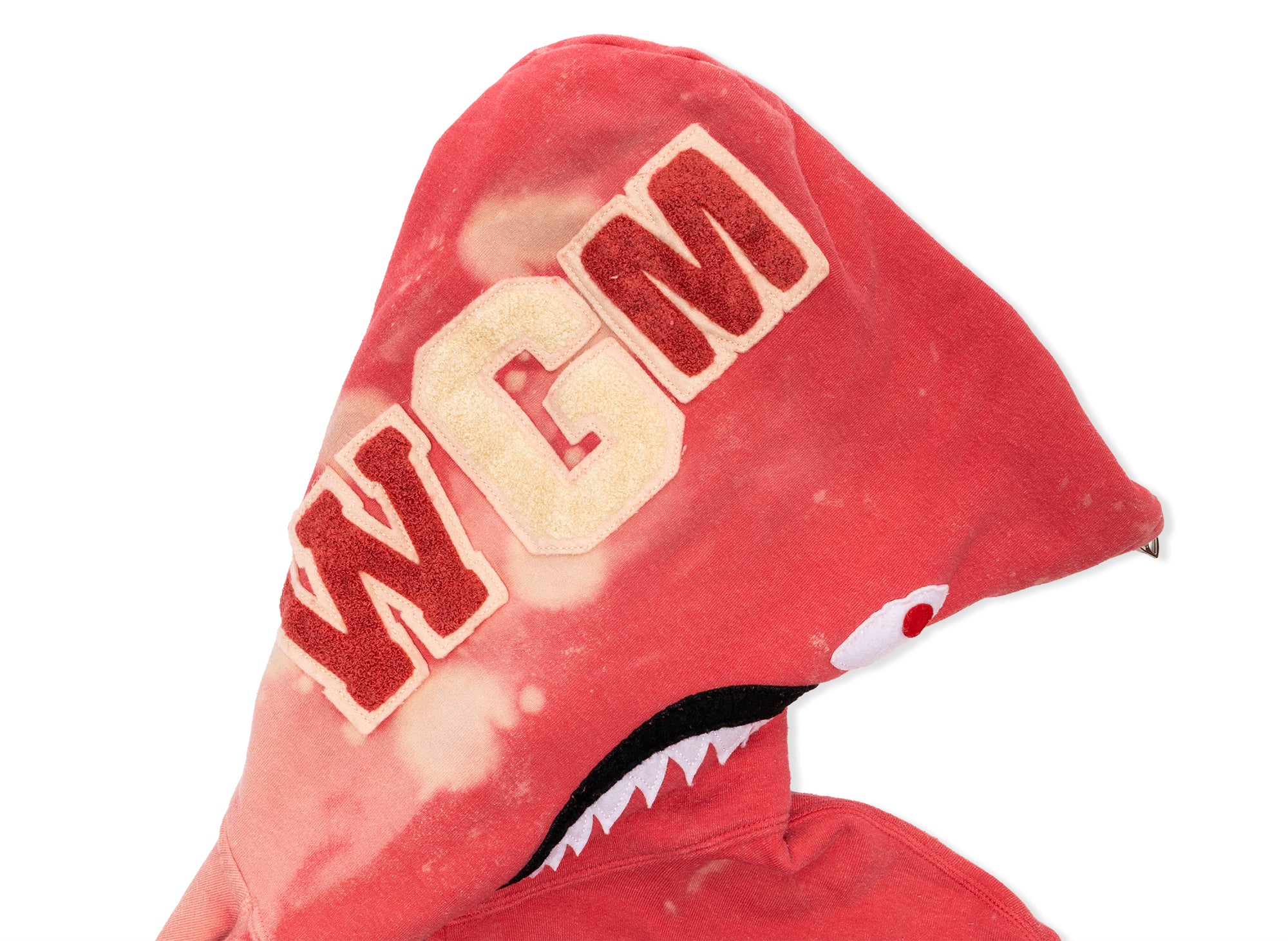 A Bathing Ape Hand Dye Shark Full Zip Hoodie in Red - Image 2