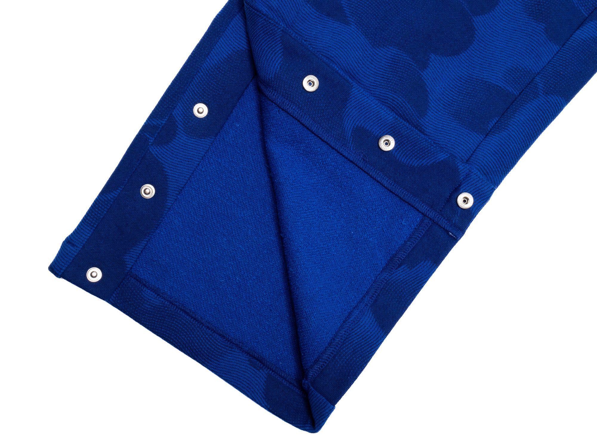 A Bathing Ape Ink Camo Wide Leg Snap Detail Track Pants in Blue - Image 2