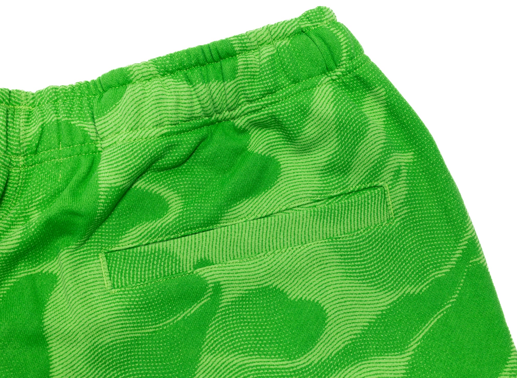 A Bathing Ape Ink Camo Wide Leg Snap Detail Track Pants in Green - Image 3