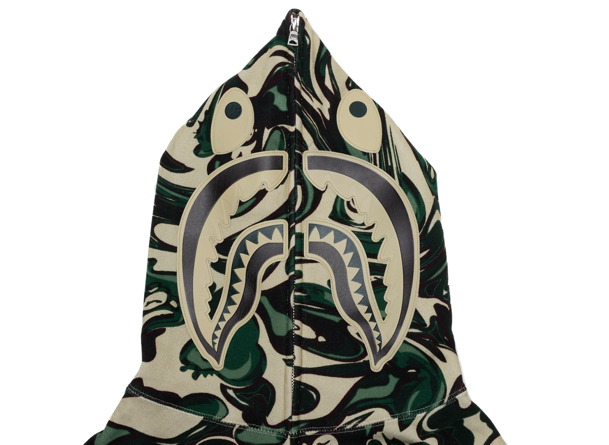 A Bathing Ape Marbling Camo Shark Relaxed Fit Full Zip Hoodie - Image 2