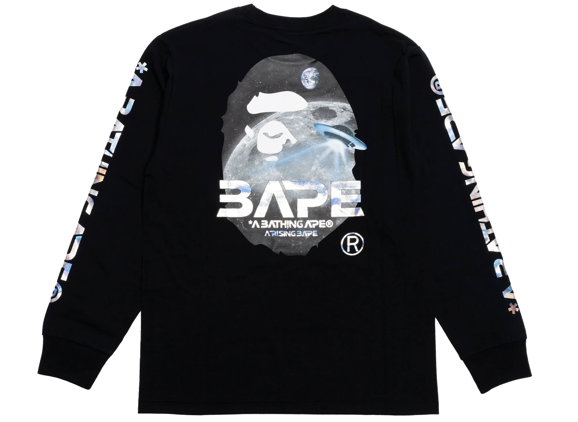 A Bathing Ape Moon Photo L/S Tee in Black - Image 2