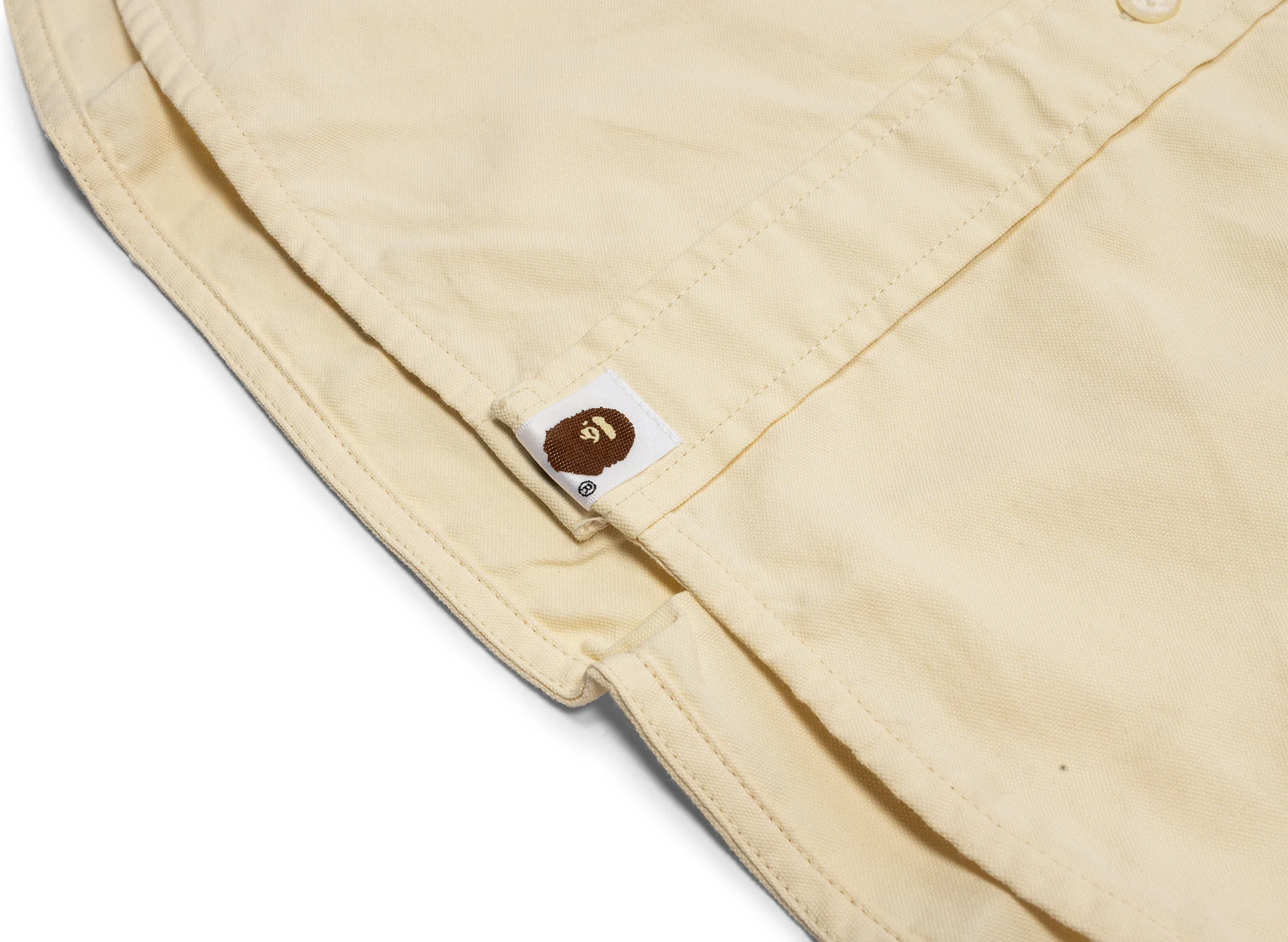 A Bathing Ape One Point Oxford L/S Shirt in Beige - Image 2
