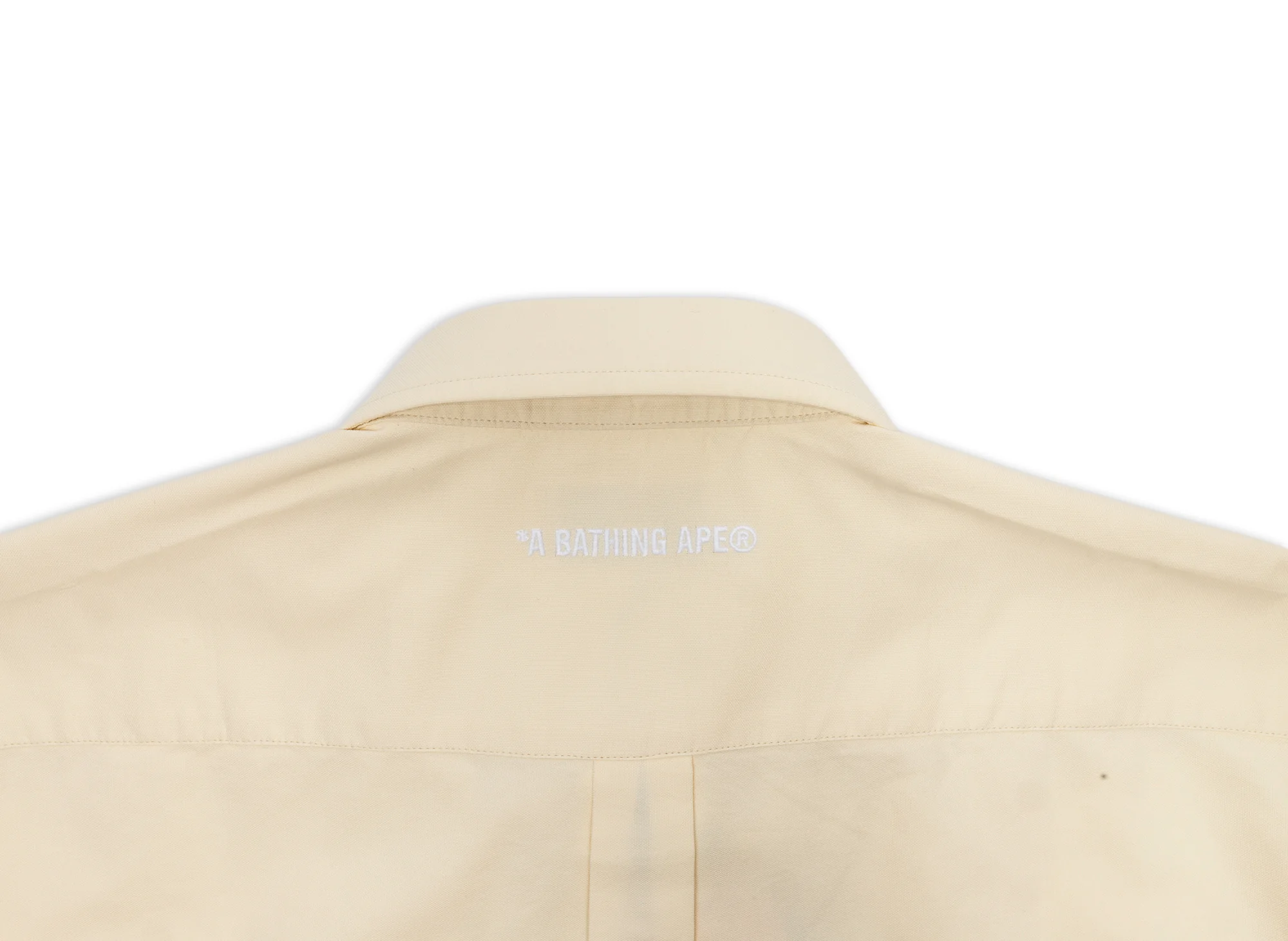 A Bathing Ape One Point Oxford L/S Shirt in Beige - Image 4