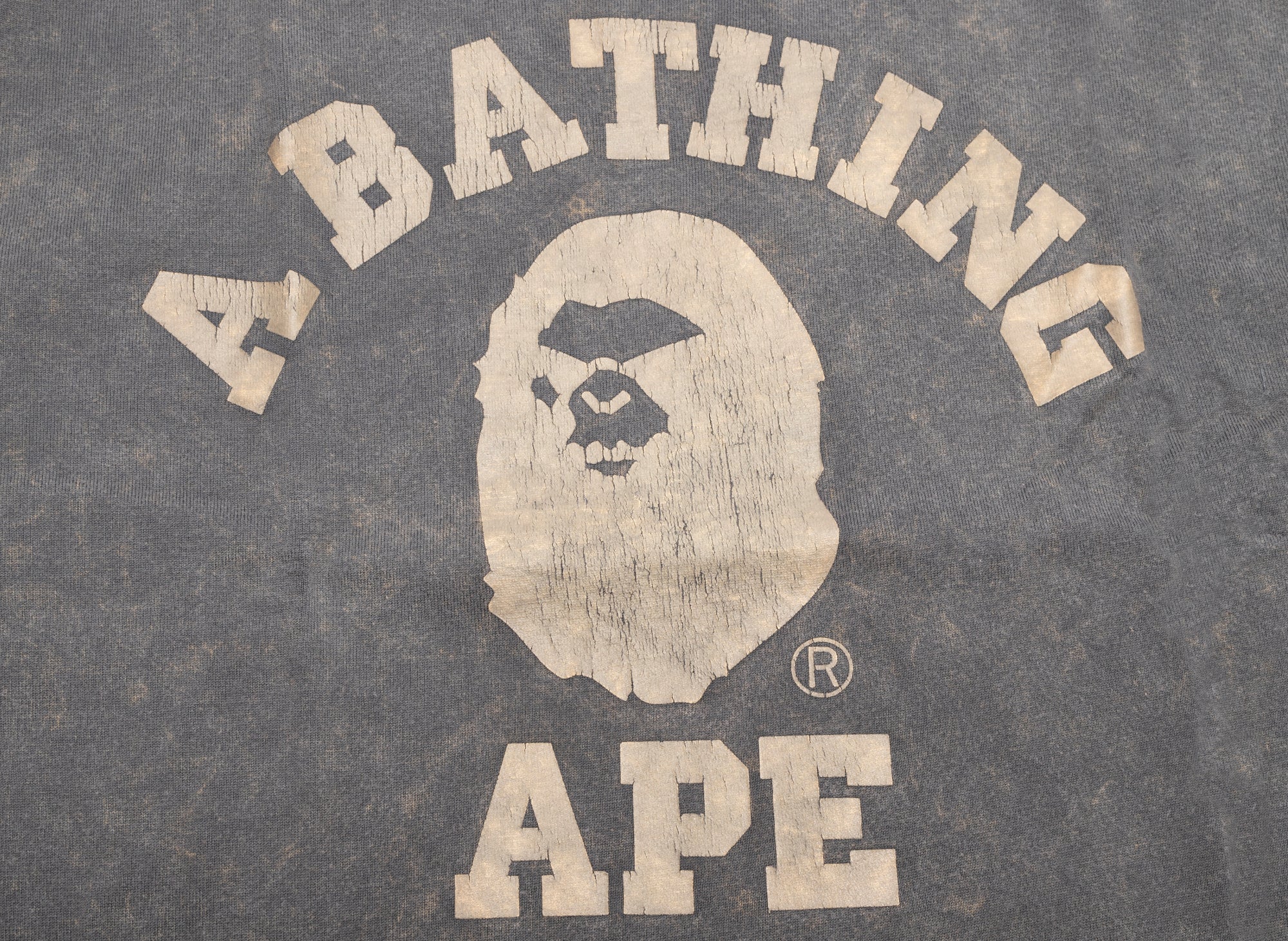 A Bathing Ape Overdye College Relaxed Fit Tee in Dark Charcoal - Image 2