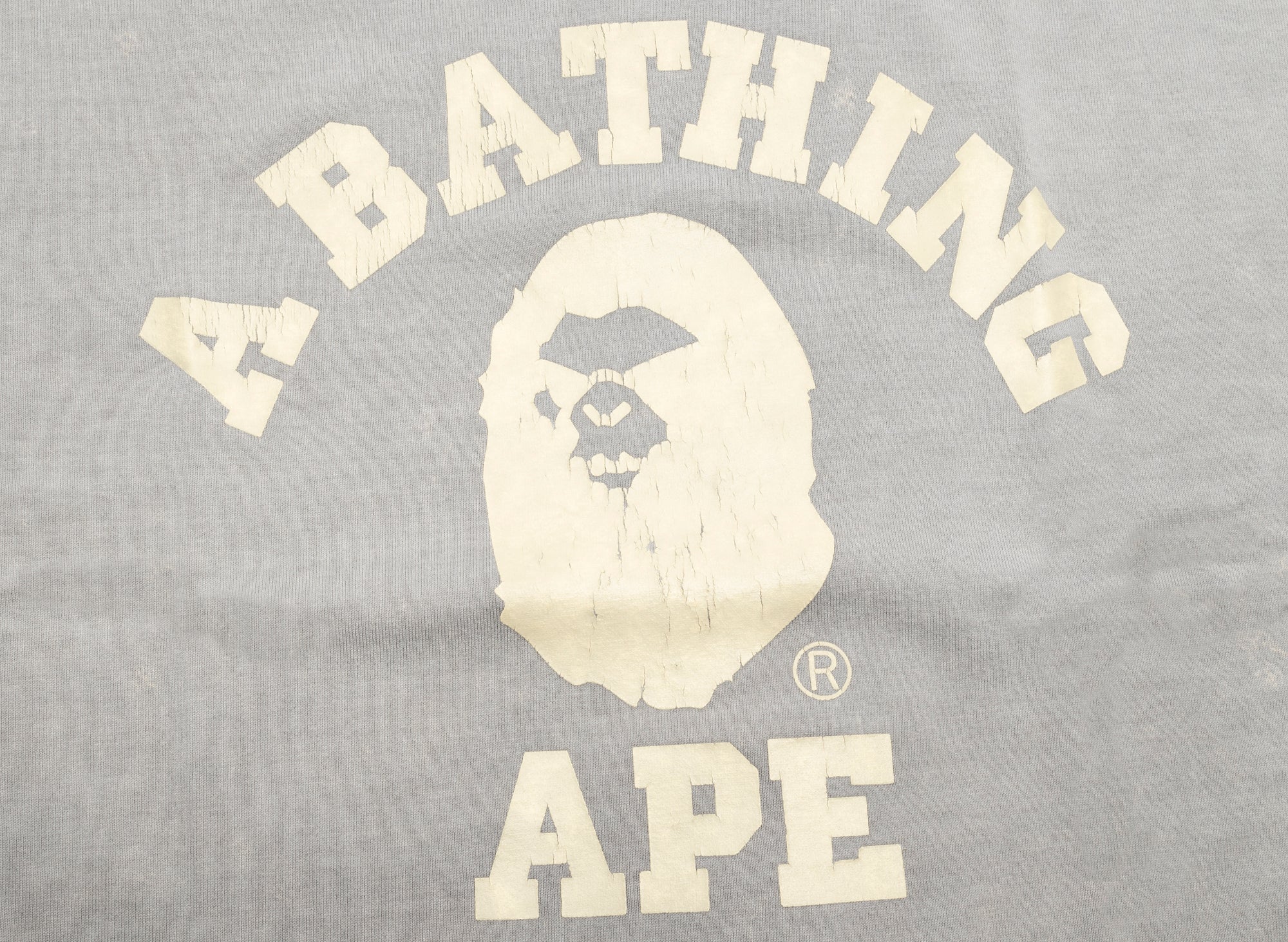 A Bathing Ape Overdye College Relaxed Fit Tee in Ivory - Image 2