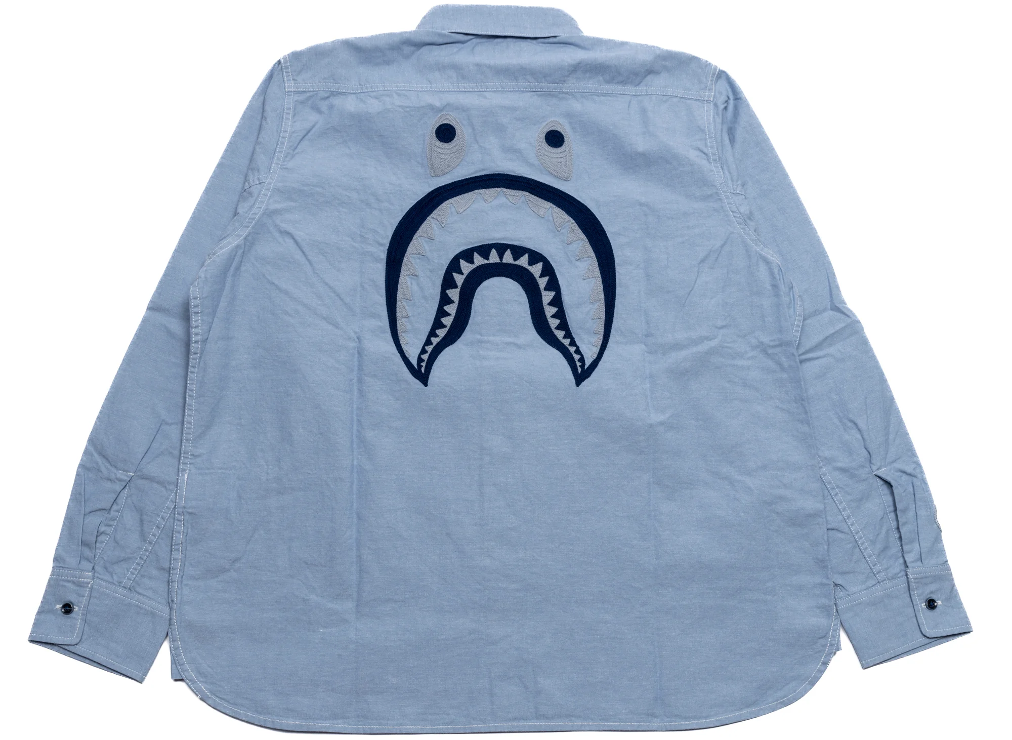 A Bathing Ape Shark Dungarees Shirt in Sax - Image 3