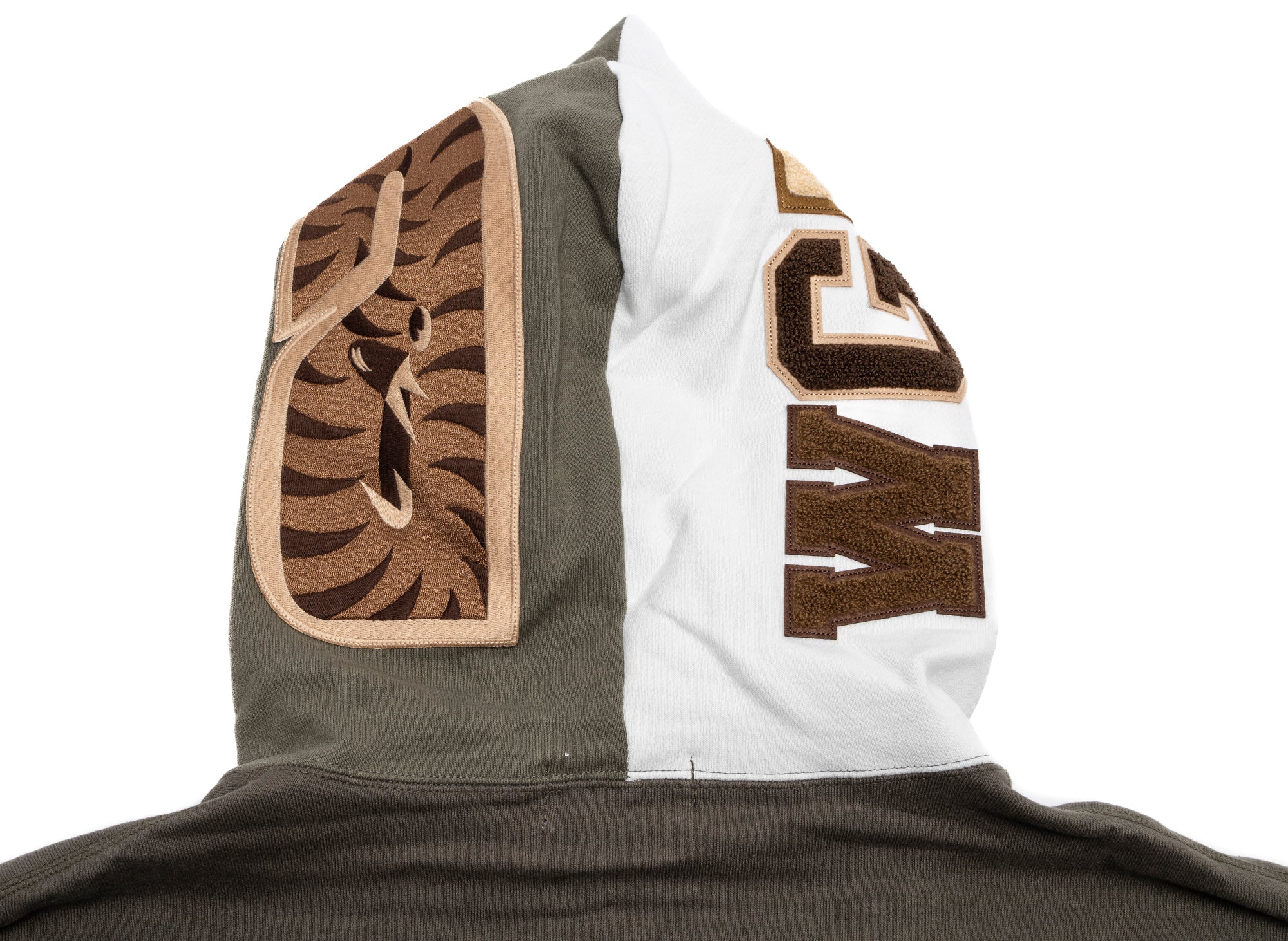 A Bathing Ape Shark Full Zip Hoodie #2 M in Olive - Image 2