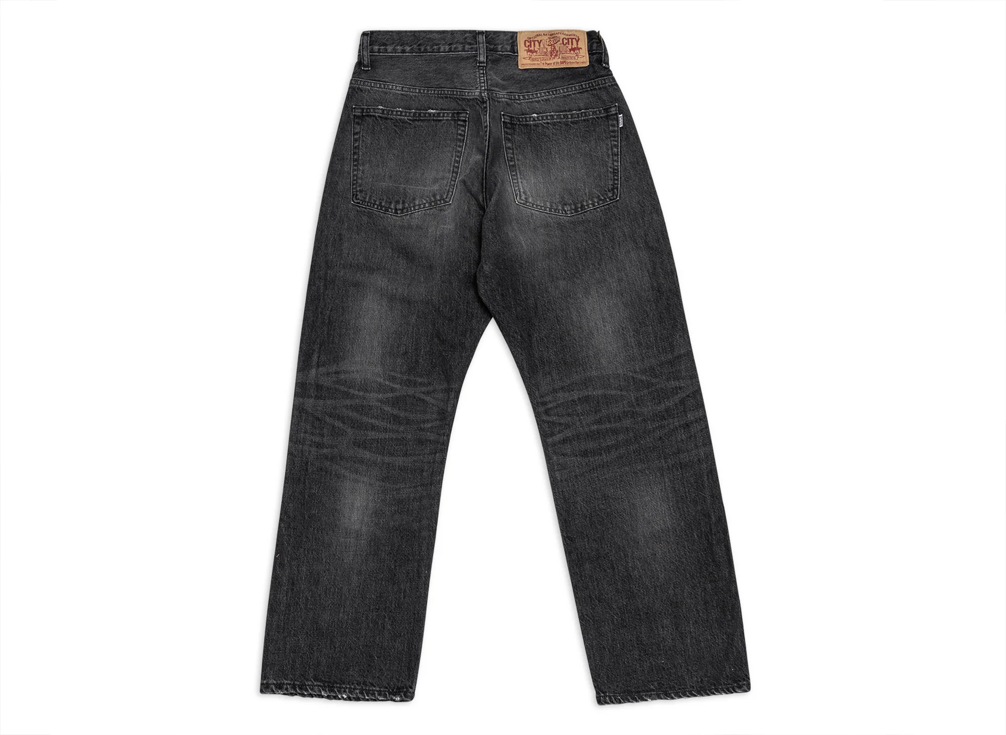 A Bathing Ape Shark Loose Fit 13 Oz Denim Pants in Black - Image 3