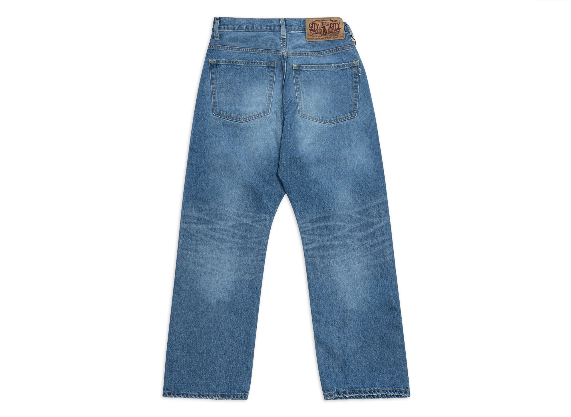 A Bathing Ape Shark Loose Fit 13 Oz Denim Pants in Indigo - Image 3