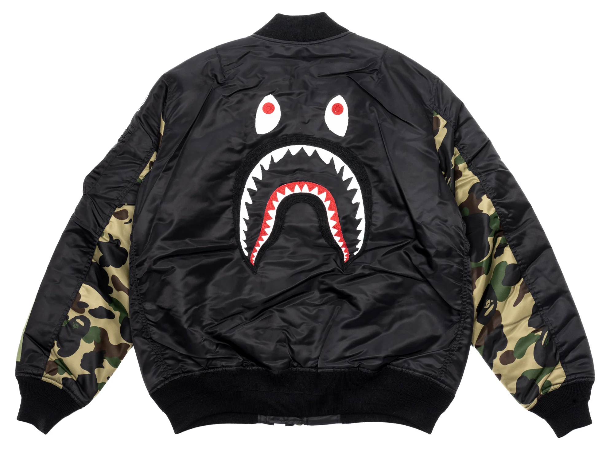 A Bathing Ape Shark MA-1 Jacket in Black - Image 2