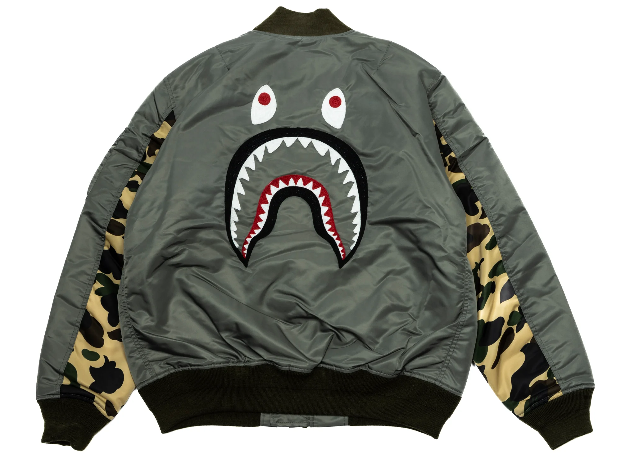 A Bathing Ape Shark MA-1 Jacket in Olive - Image 2