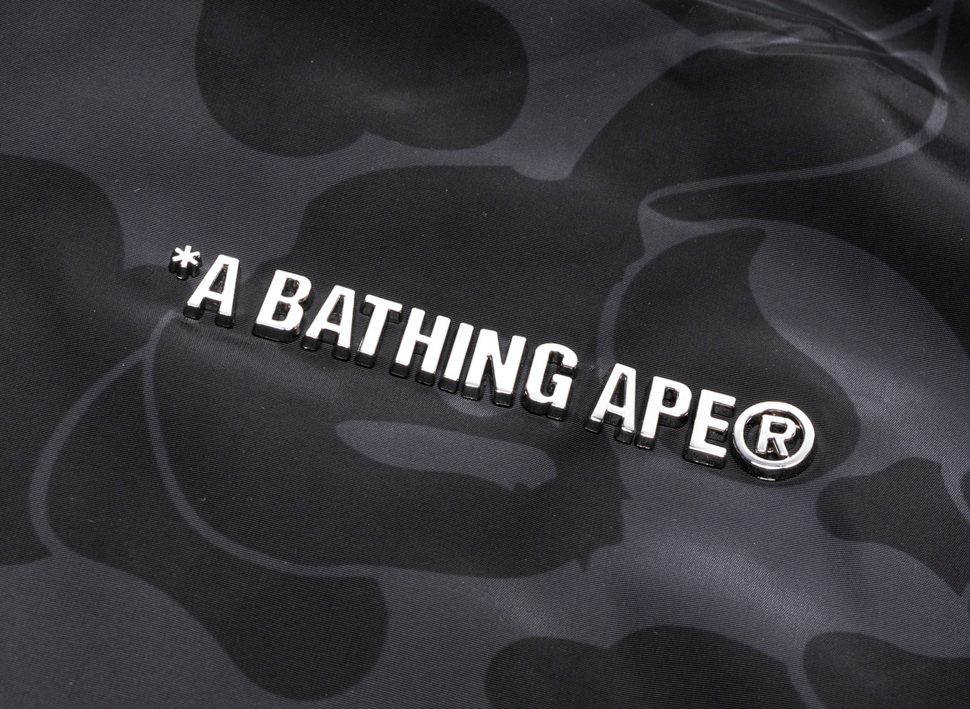 A Bathing Ape Solid Color Nylon Hooded Jacket in Black - Image 2