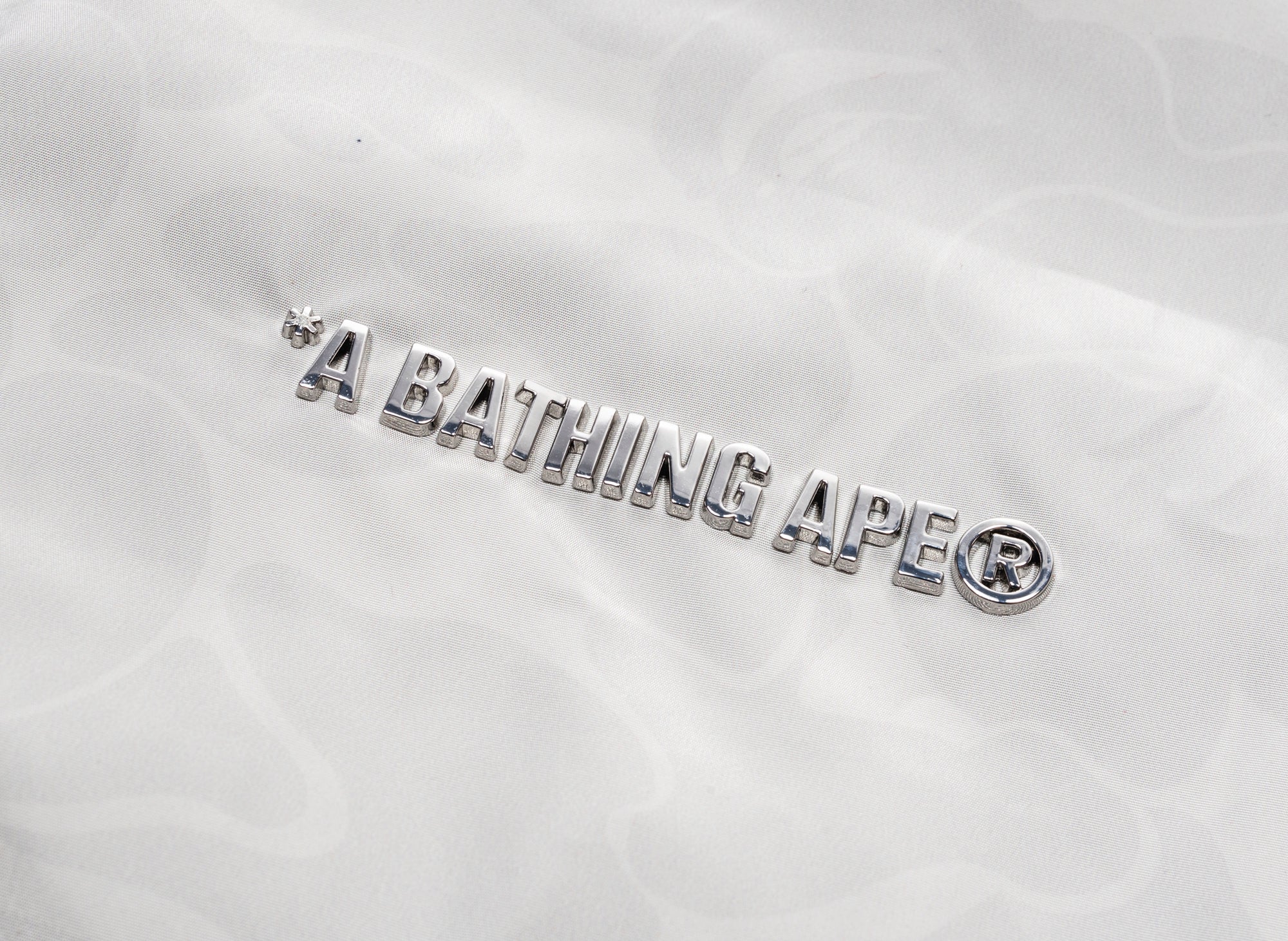 A Bathing Ape Solid Color Nylon Hooded Jacket in Grey - Image 2